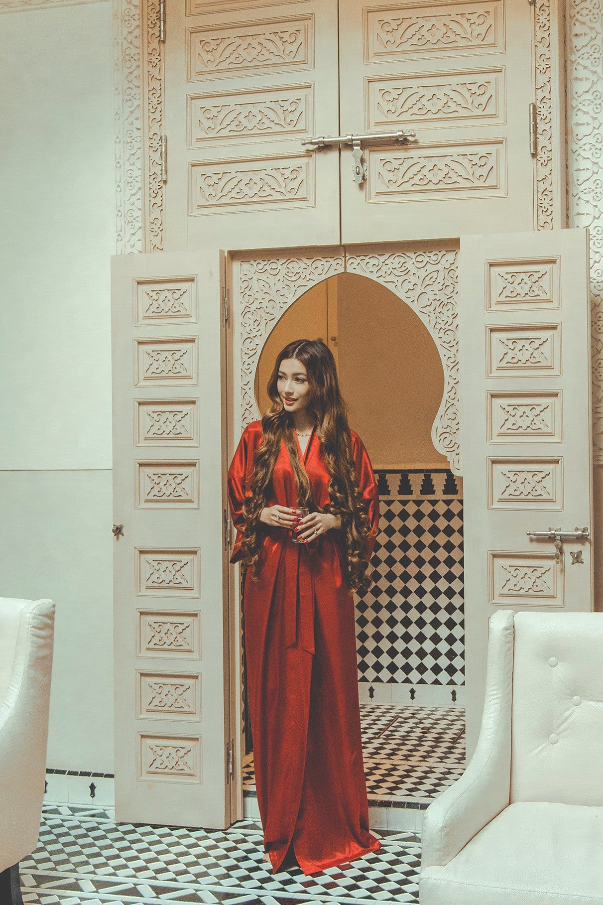 Maxi Silk Robe (120 colours) - Bells & Birds