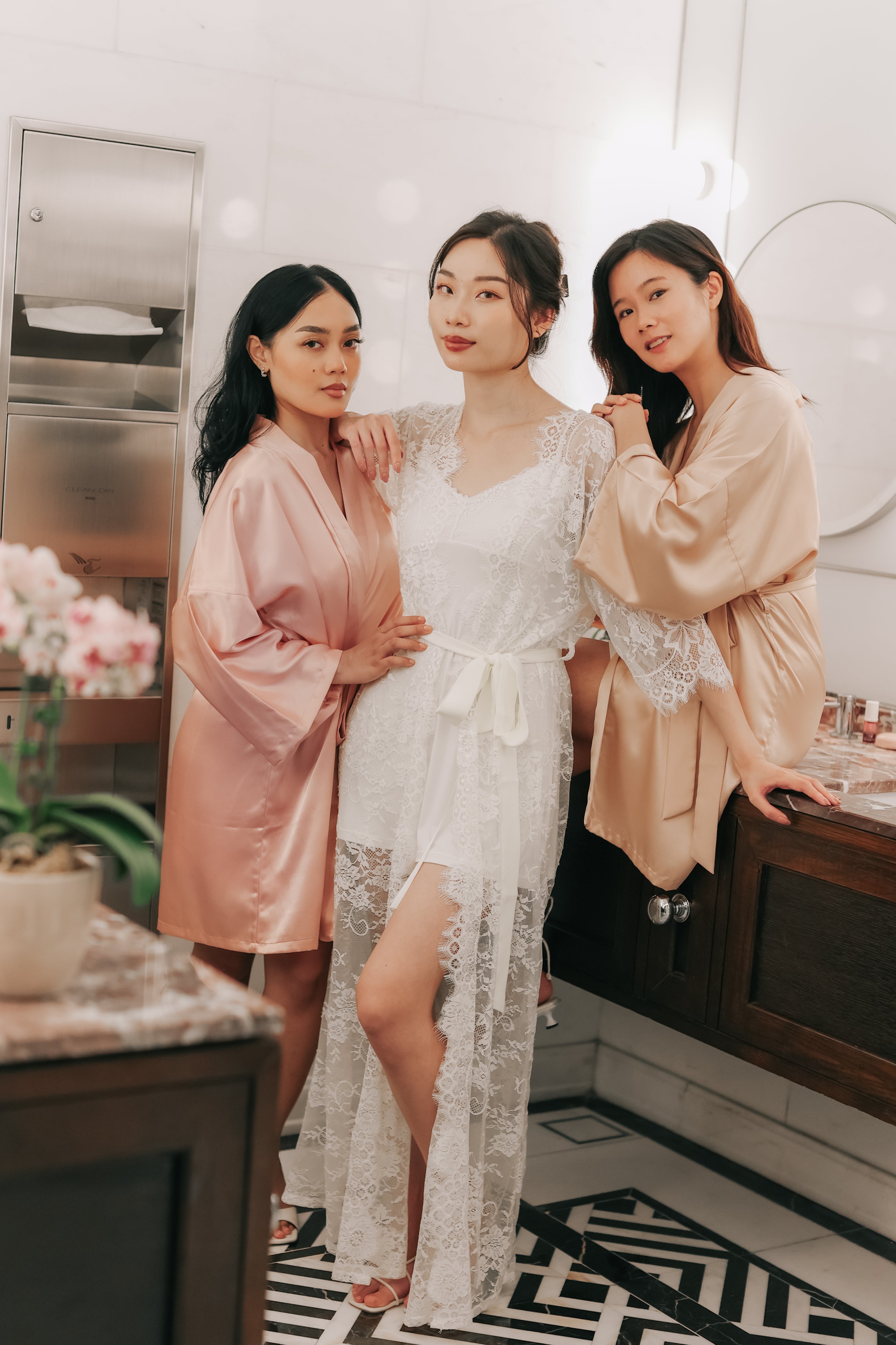 Bridesmaids Silk Robe - Bells & Birds