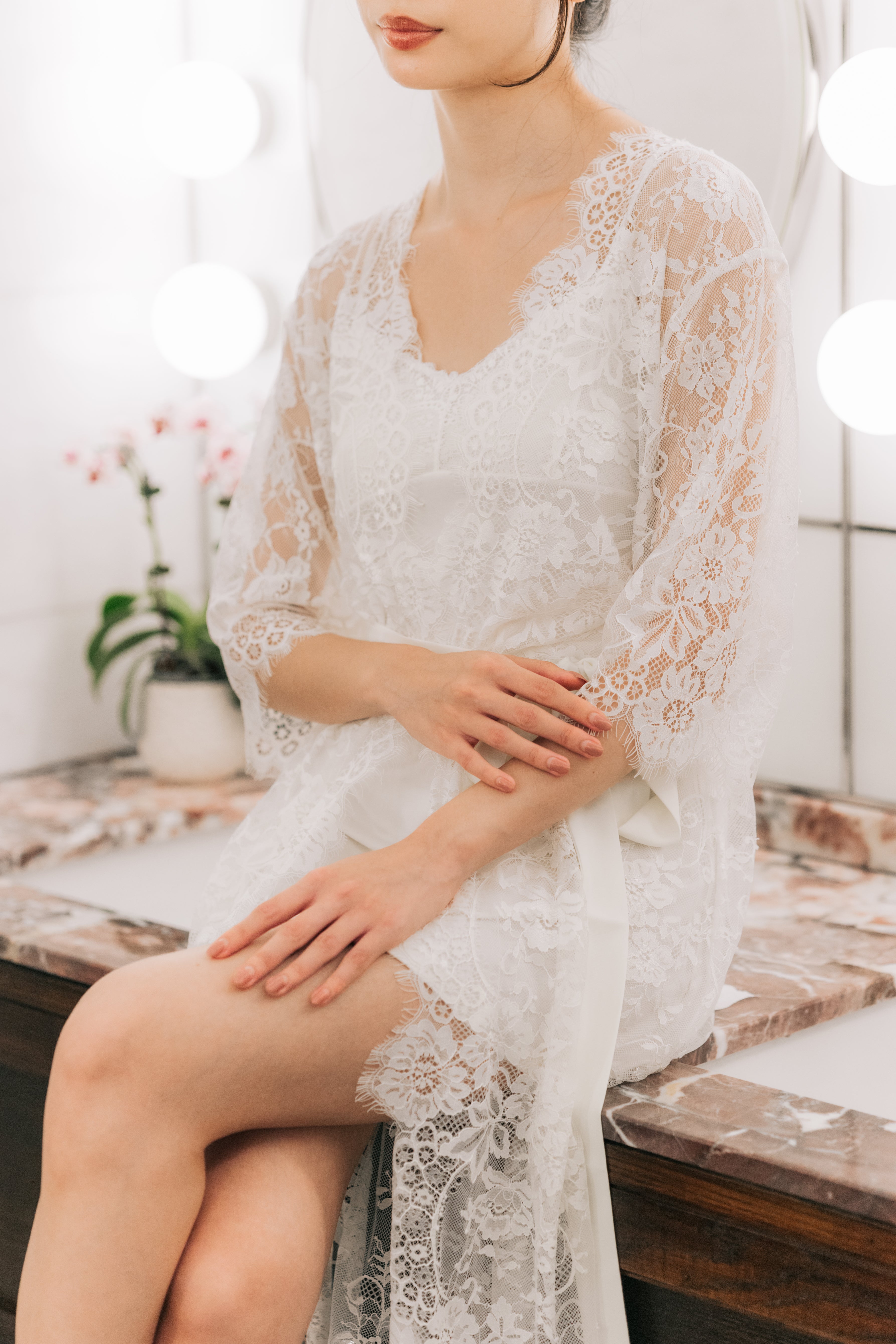 Ever After Lace Maxi Robe - Bells & Birds