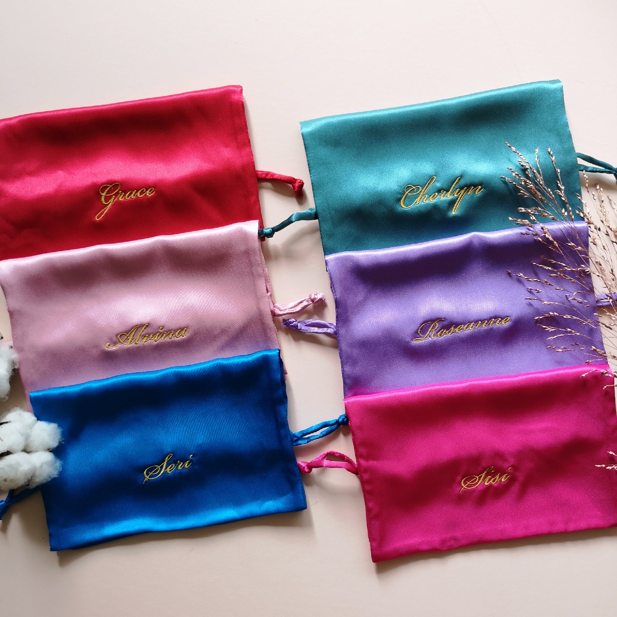 Monogrammed Keepsake Pouch - Bells & Birds