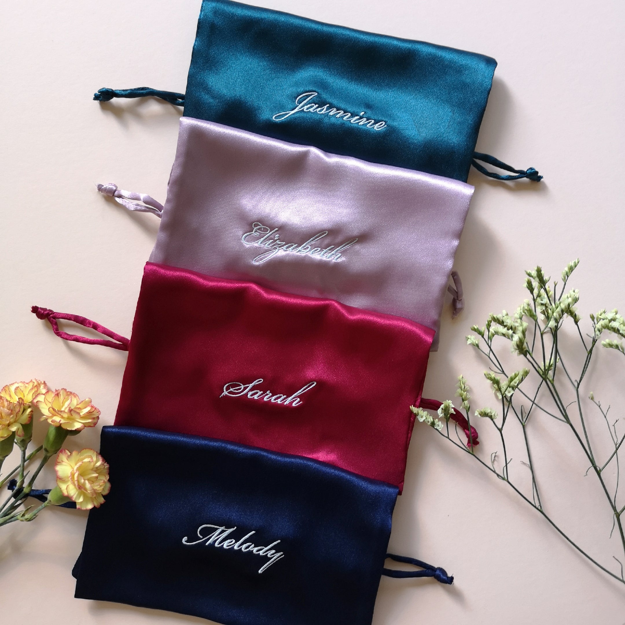 Monogrammed Keepsake Pouch - Bells & Birds