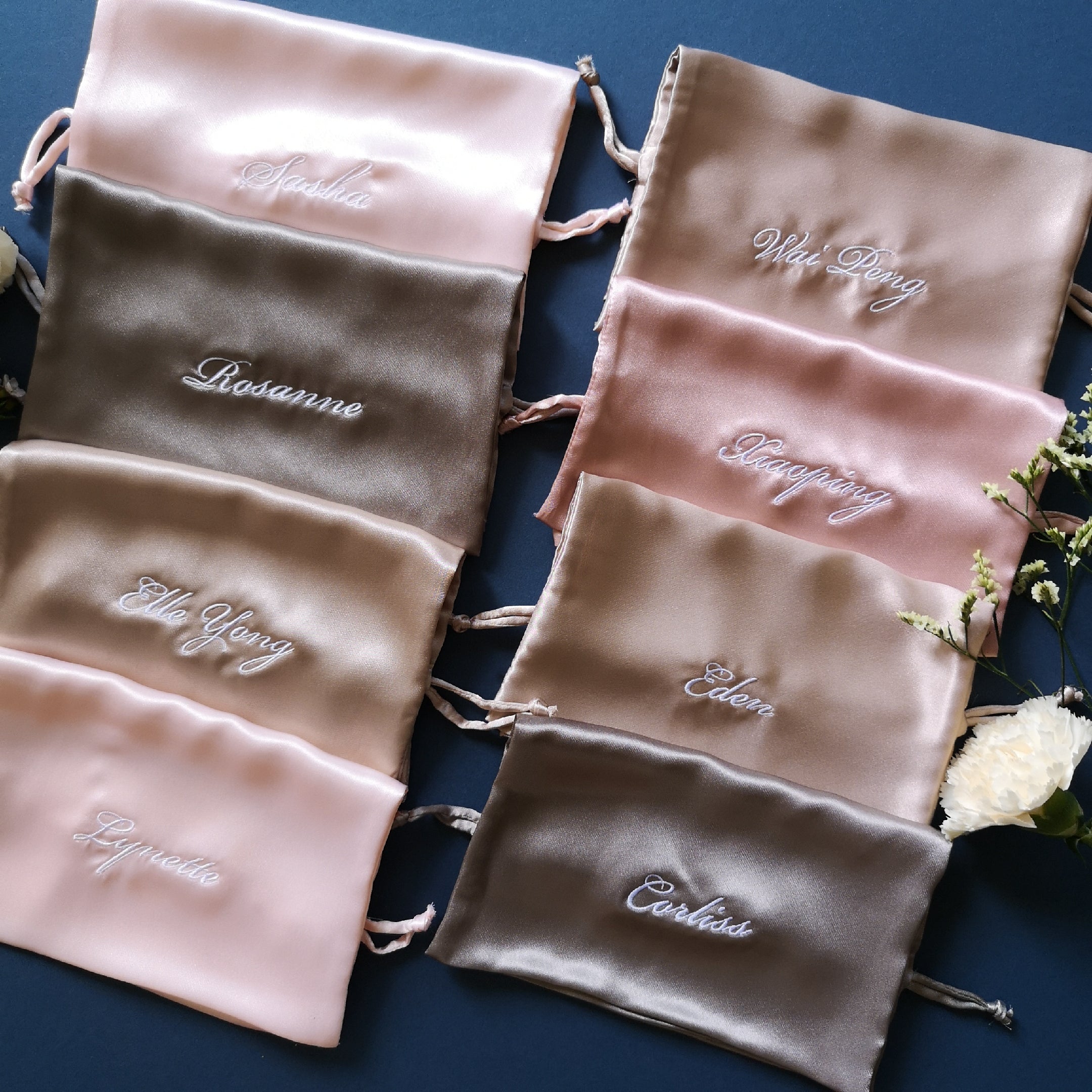 Monogrammed Keepsake Pouch - Bells & Birds