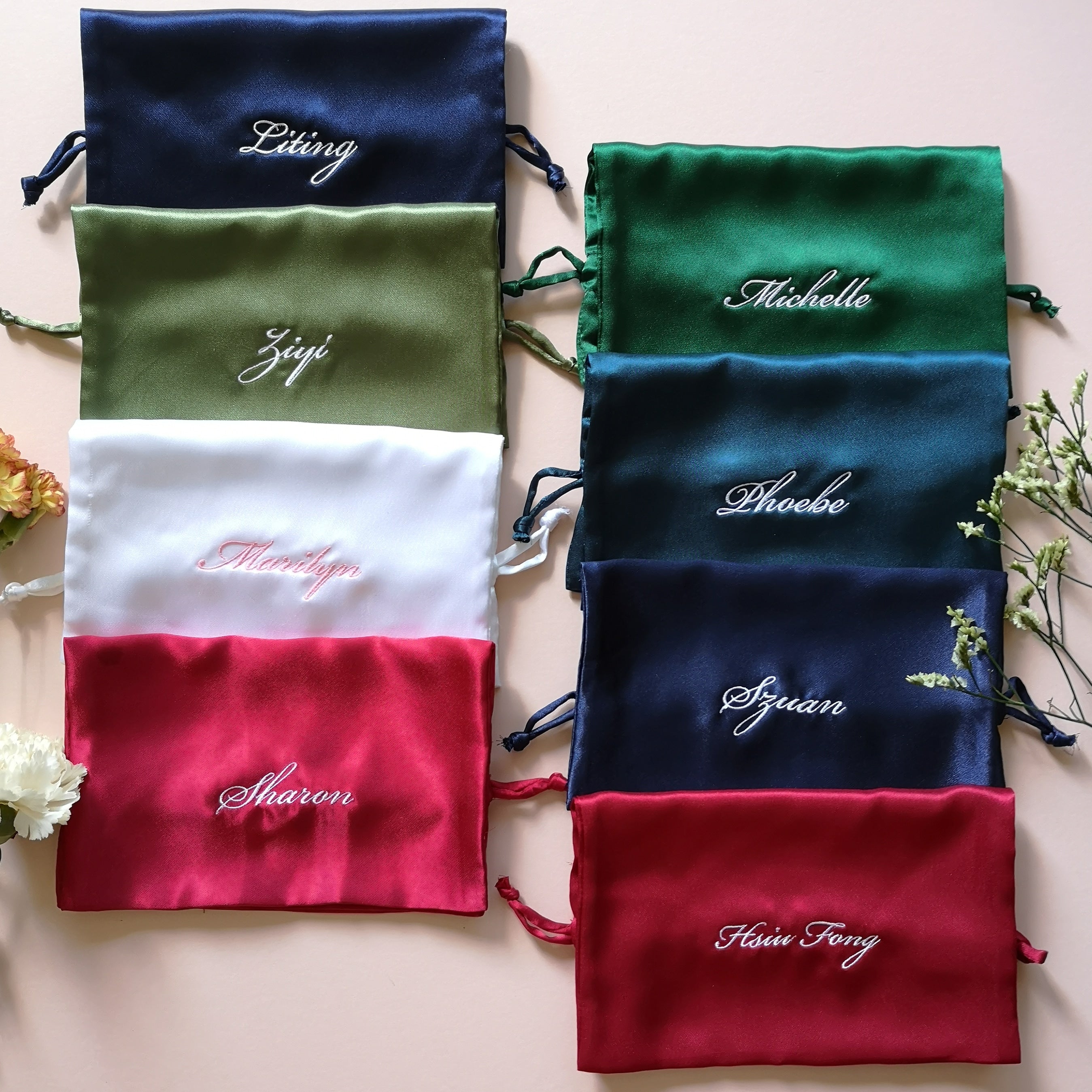 Monogrammed Keepsake Pouch - Bells & Birds