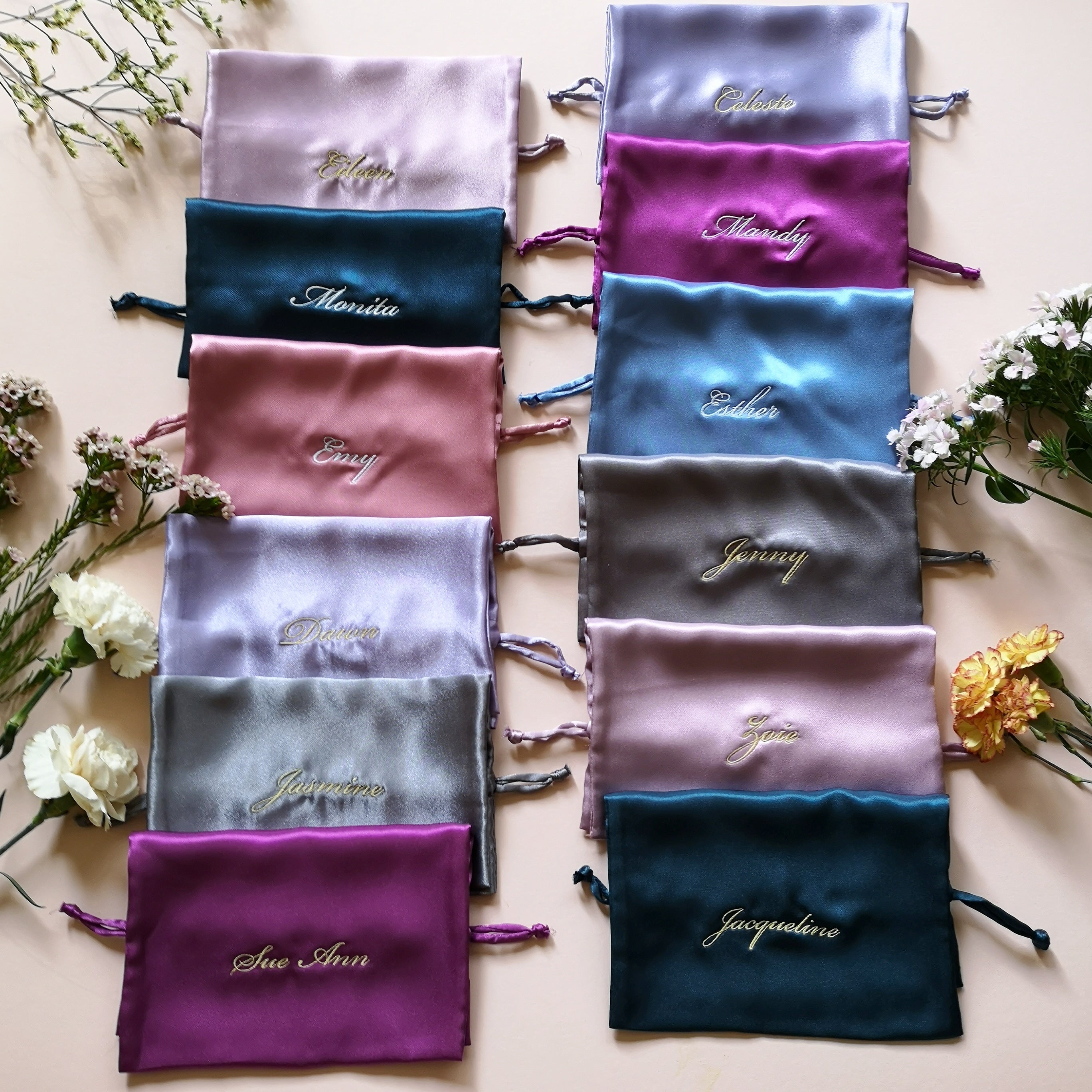 Monogrammed Keepsake Pouch - Bells & Birds