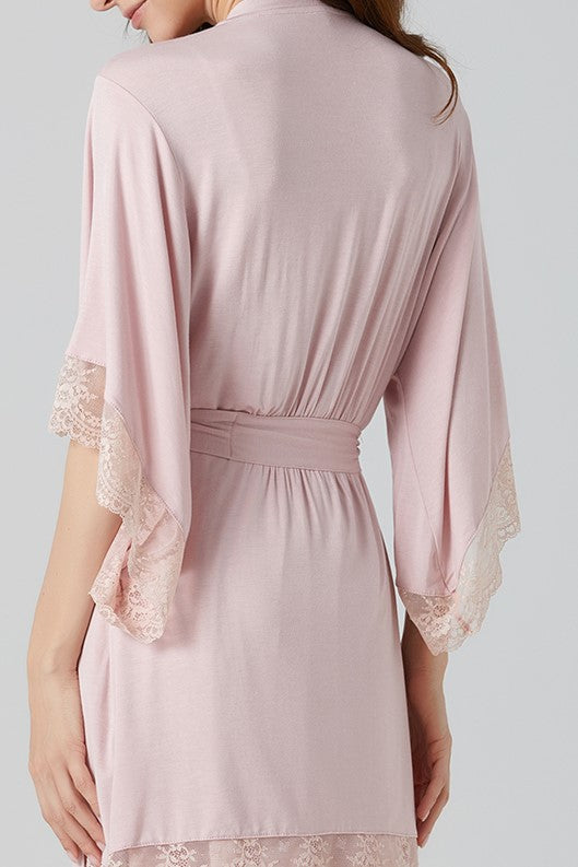 Sofia Cotton Robe (Pink)