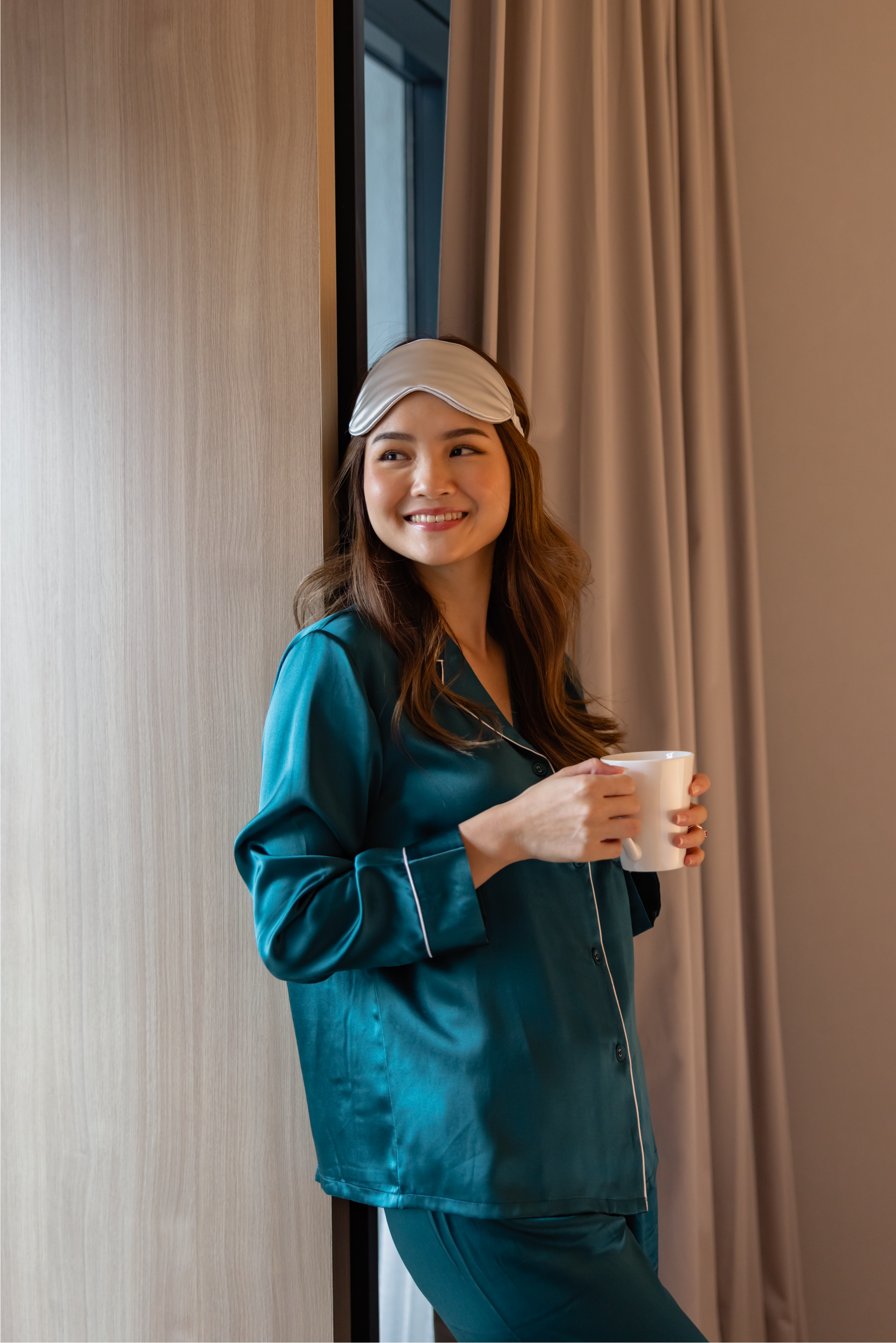 Mulberry Silk Pants Pyjamas (Teal)