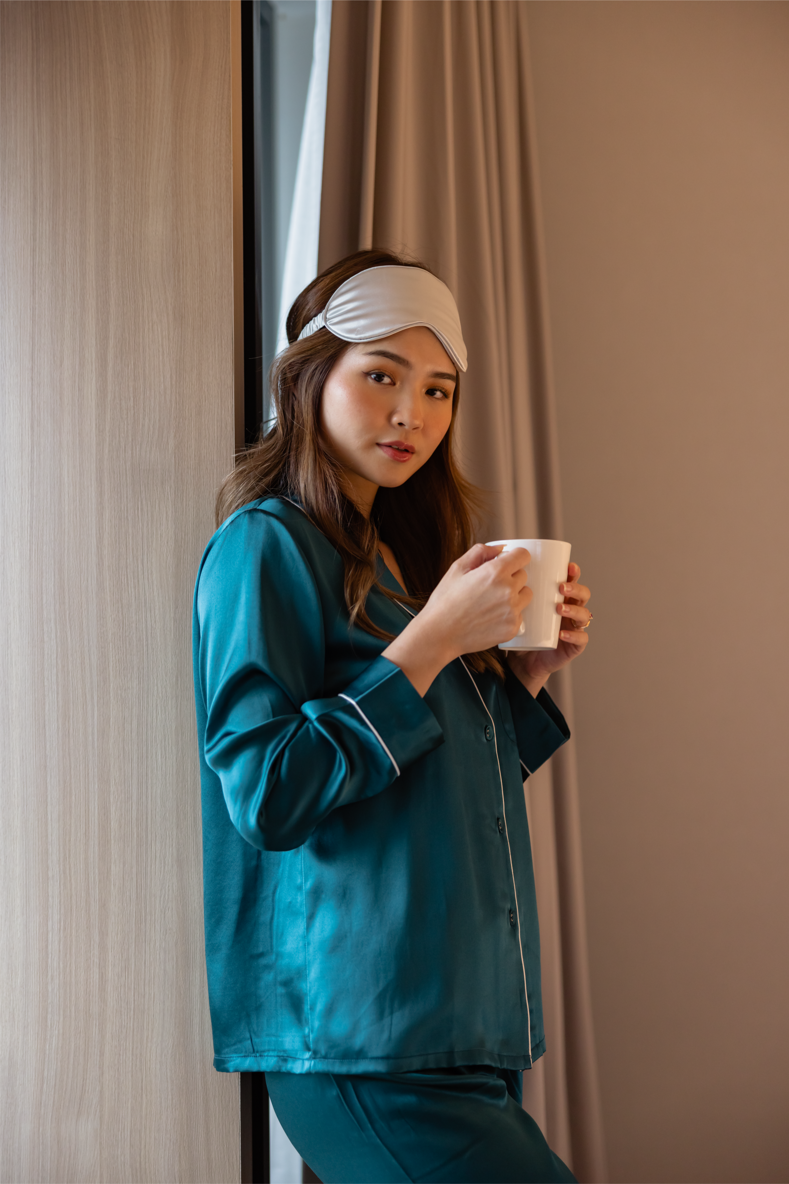 Mulberry Silk Pants Pyjamas (Teal)