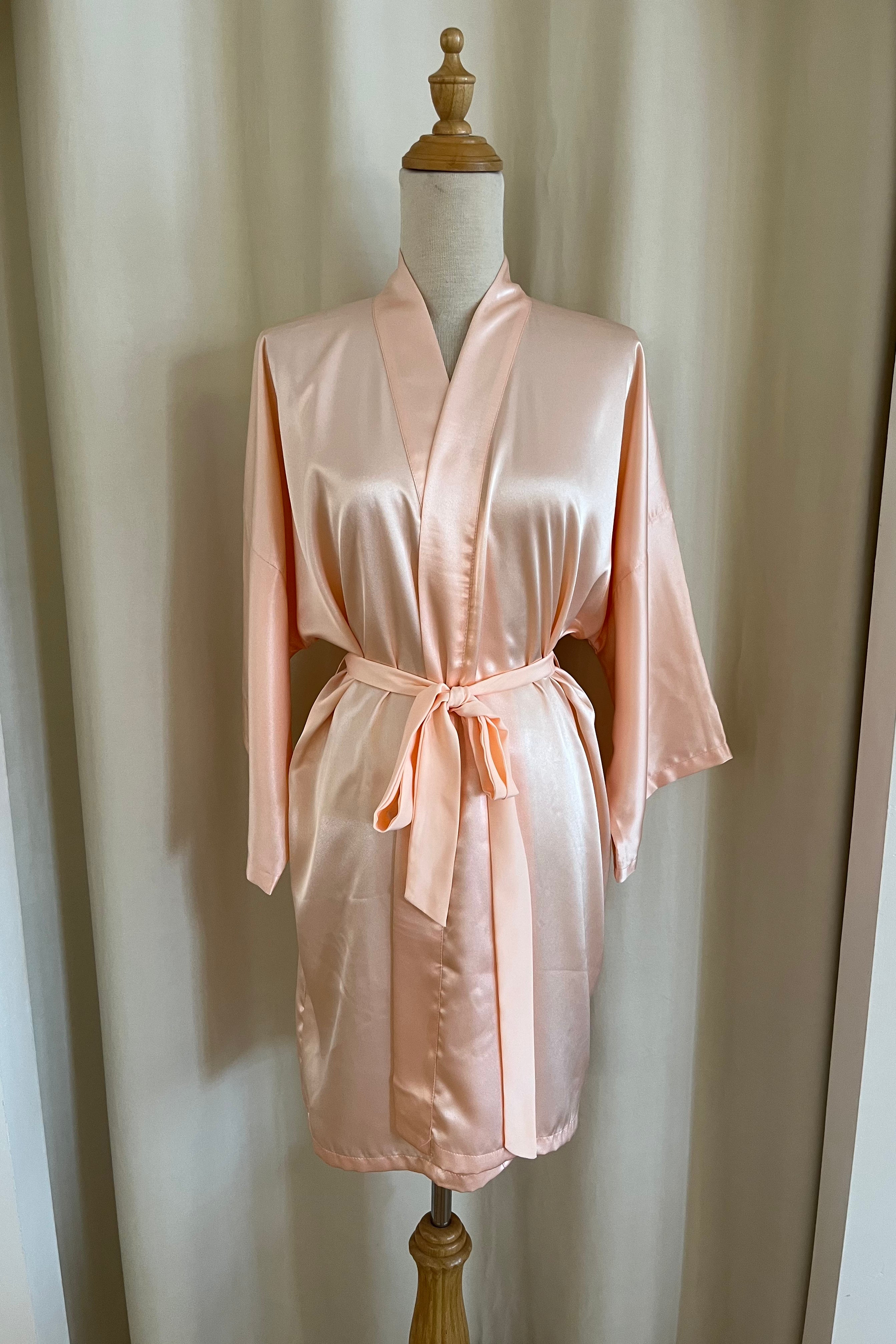 Classic Silk Robe (Peach)