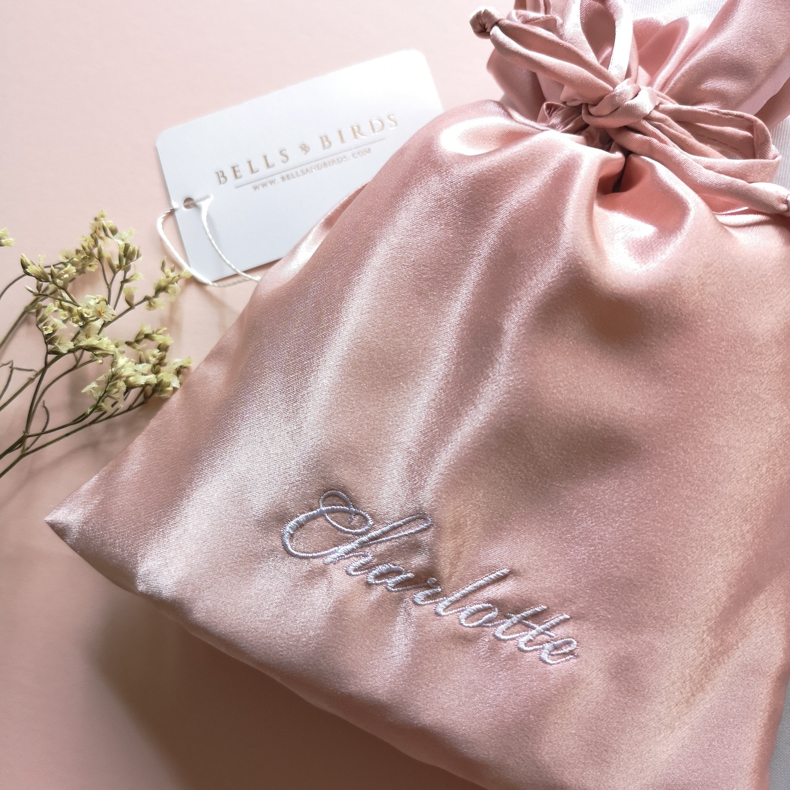 Monogrammed Keepsake Pouch - Bells & Birds