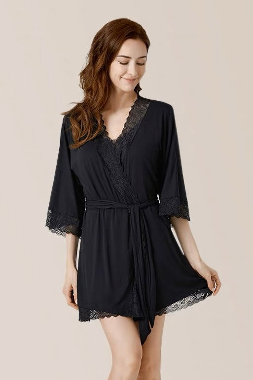Sofia Cotton Robe (Black)