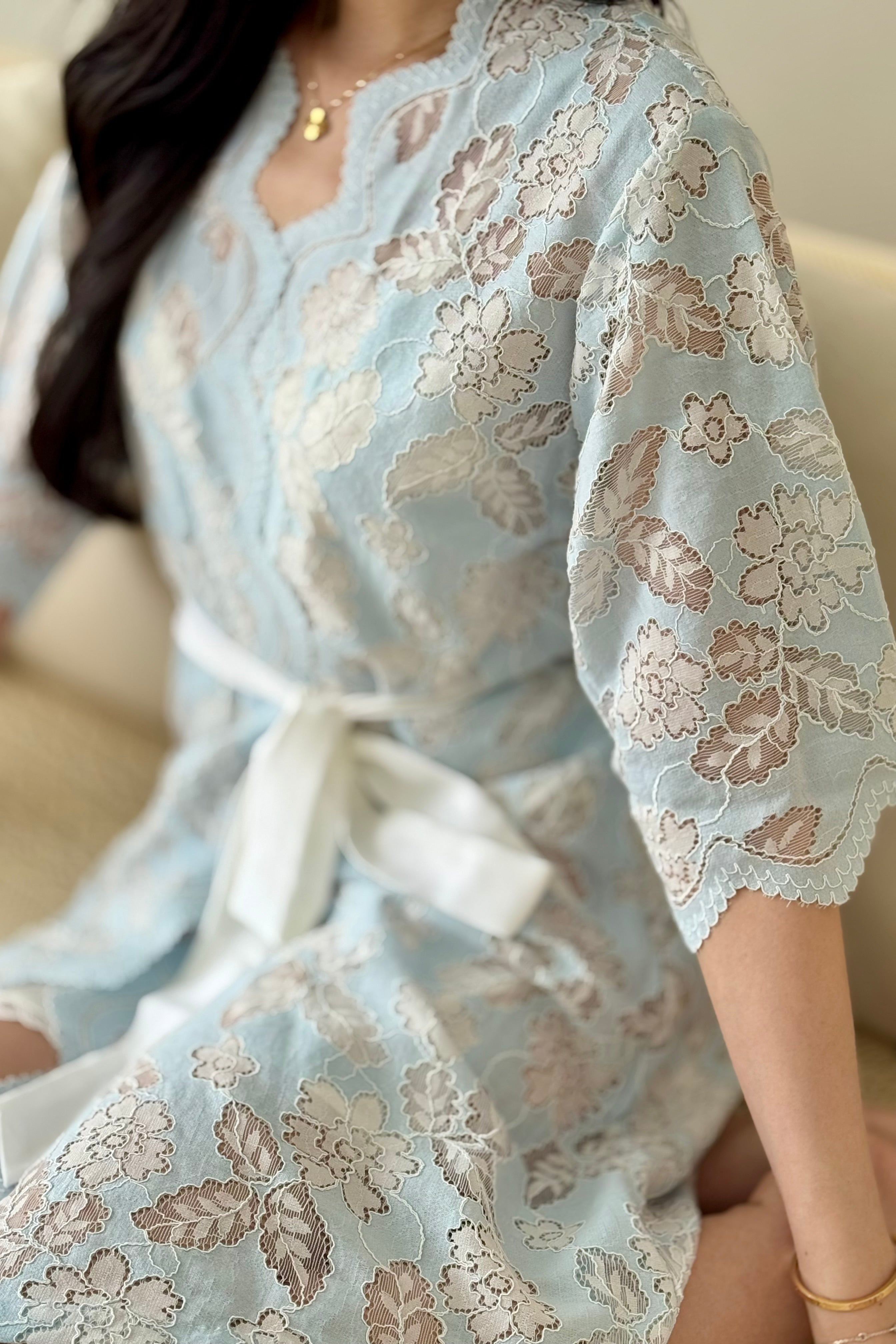 Juliette Lace Robe (Blue)