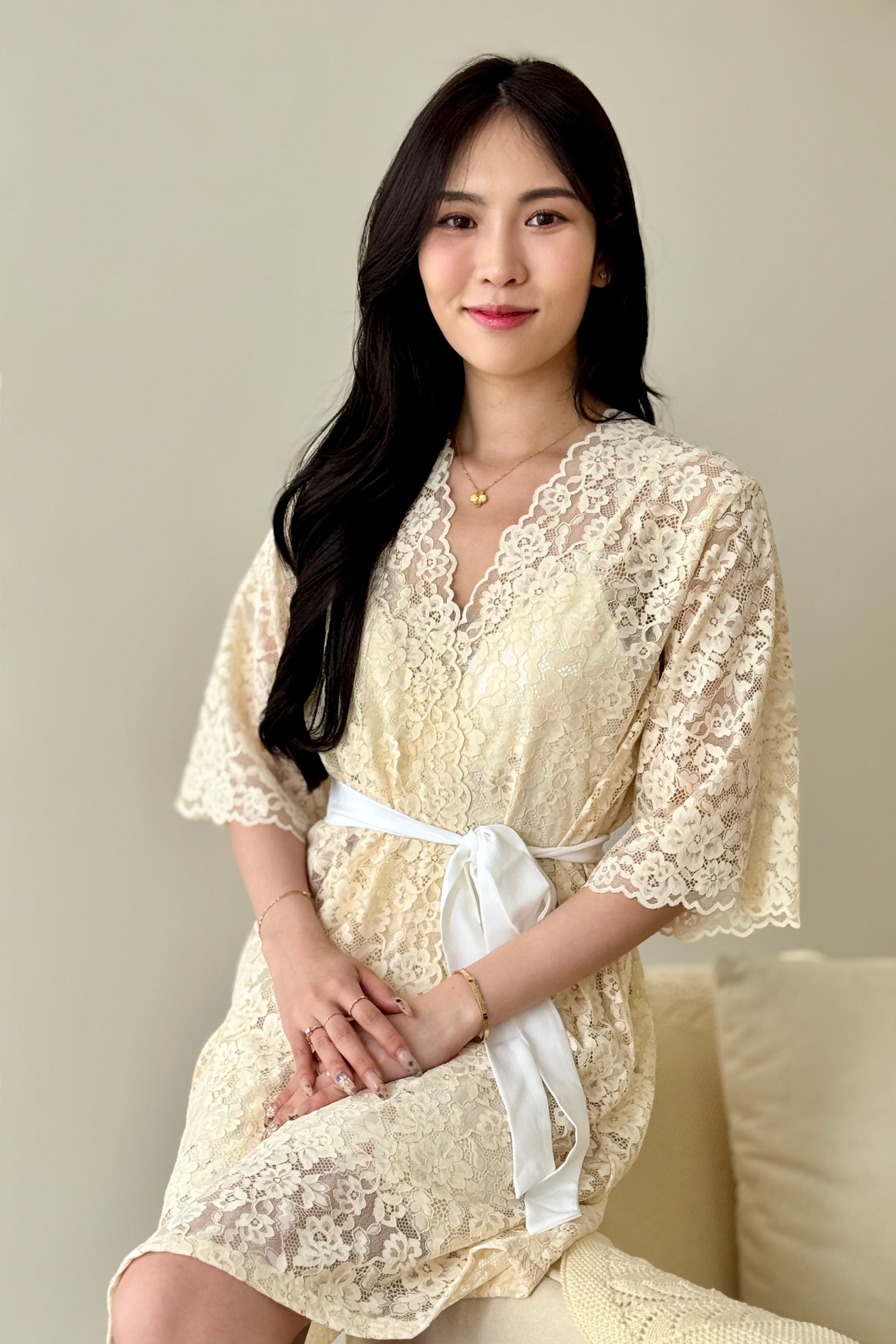 Juliette Lace Robe (Cream)