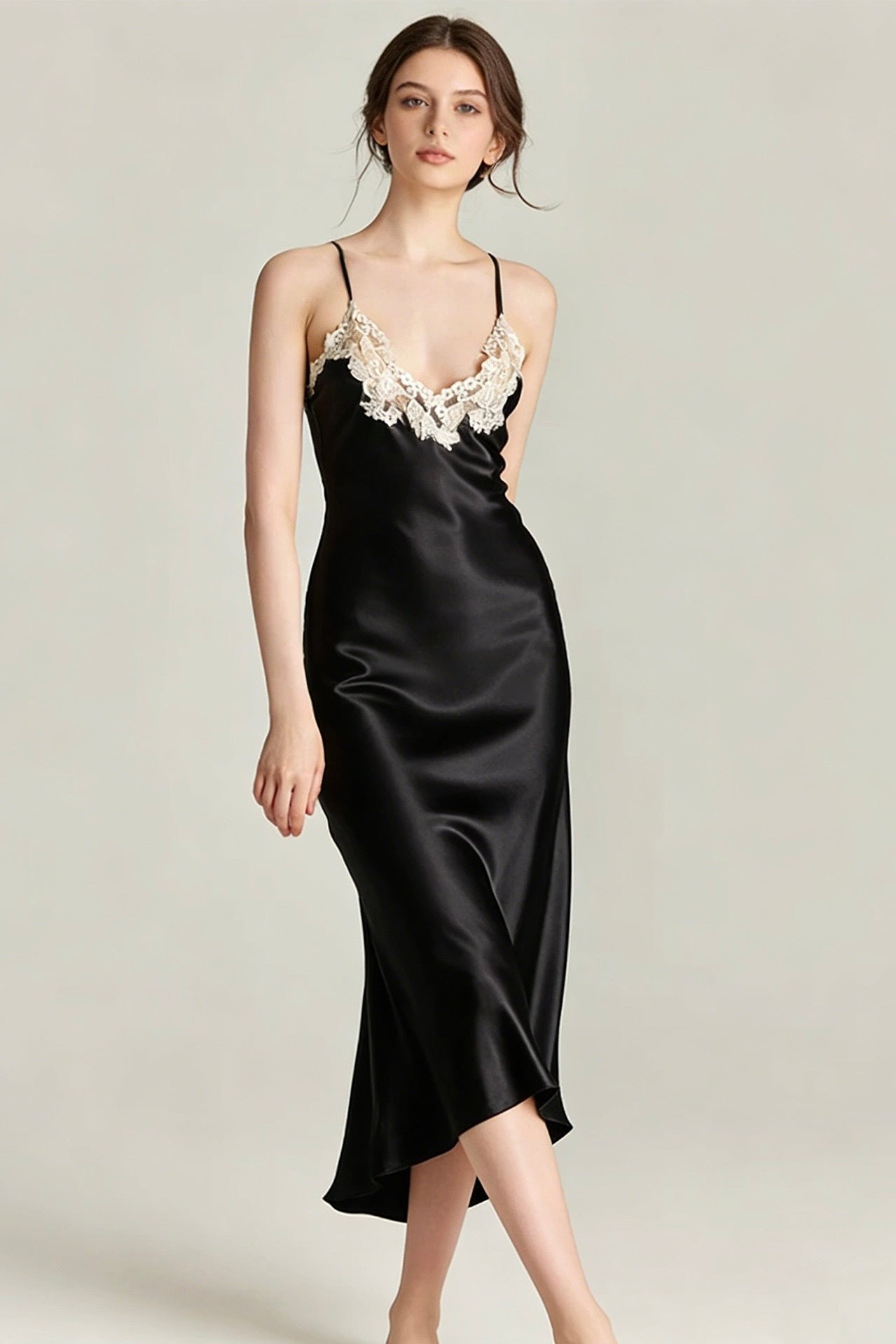 Gigi Mulberry Silk Lace Slip (BESPOKE) - Bells & Birds