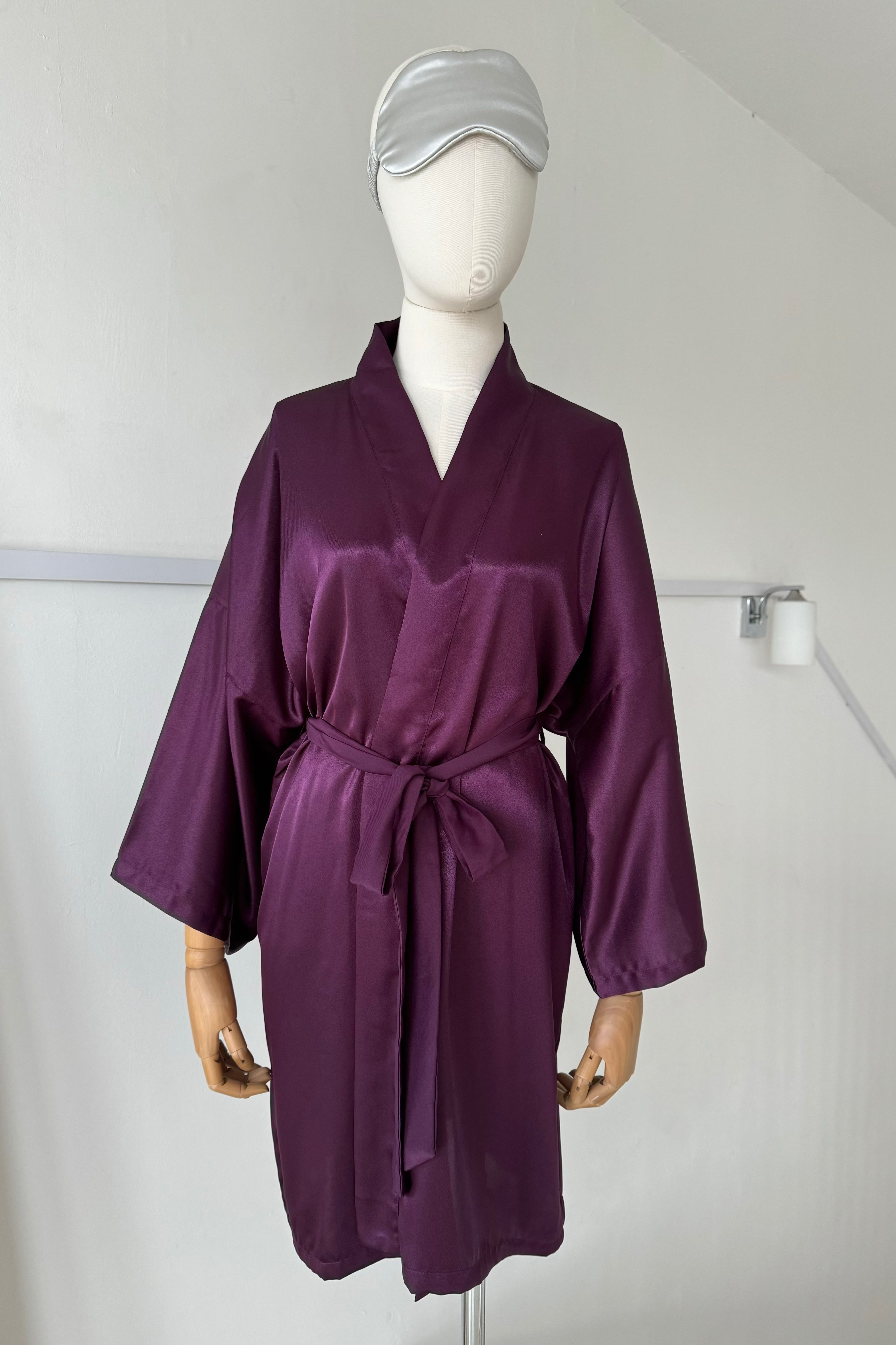 Classic Silk Robe M (Purple)