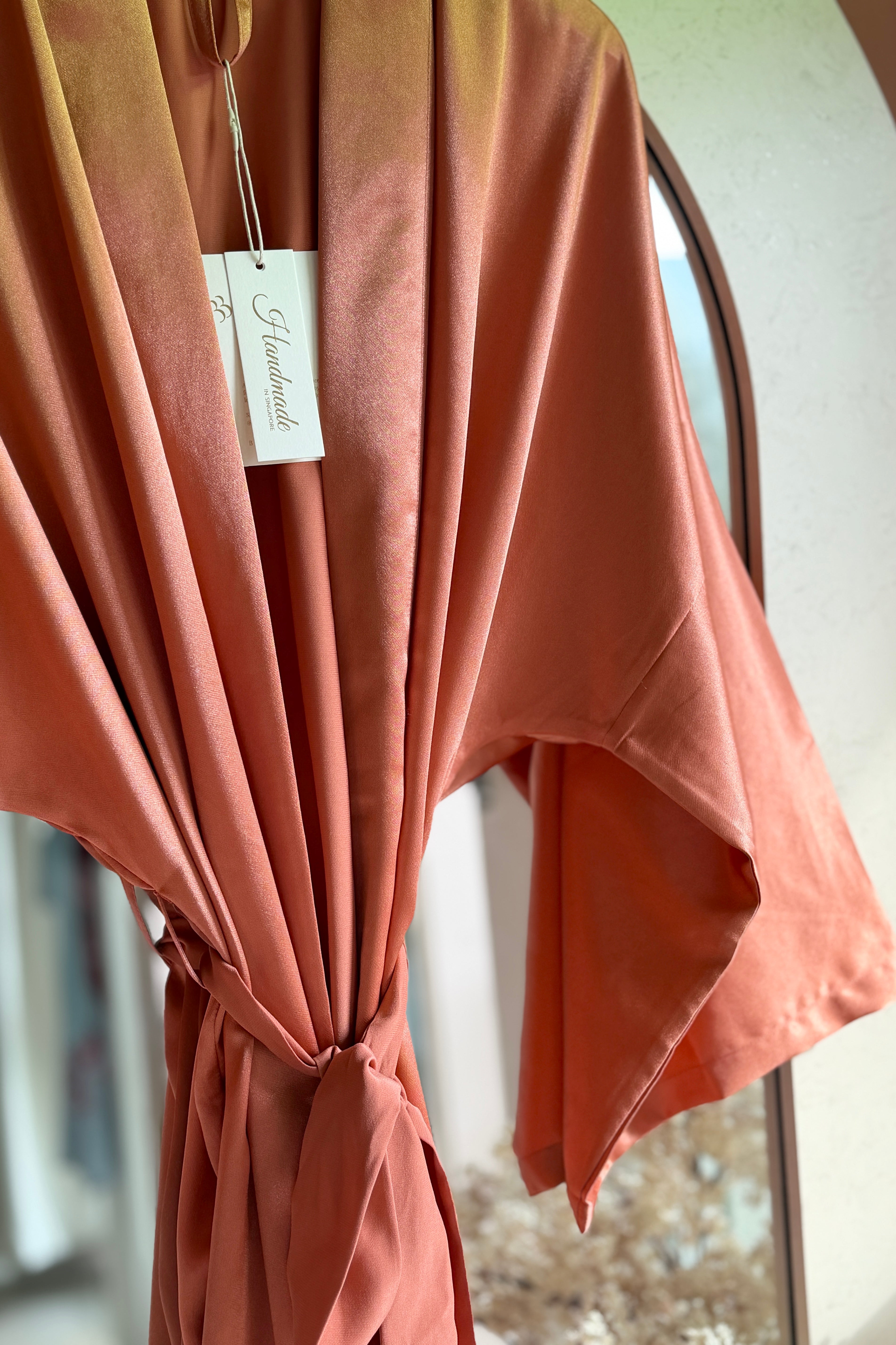 Classic Silk Robe (Apricot)