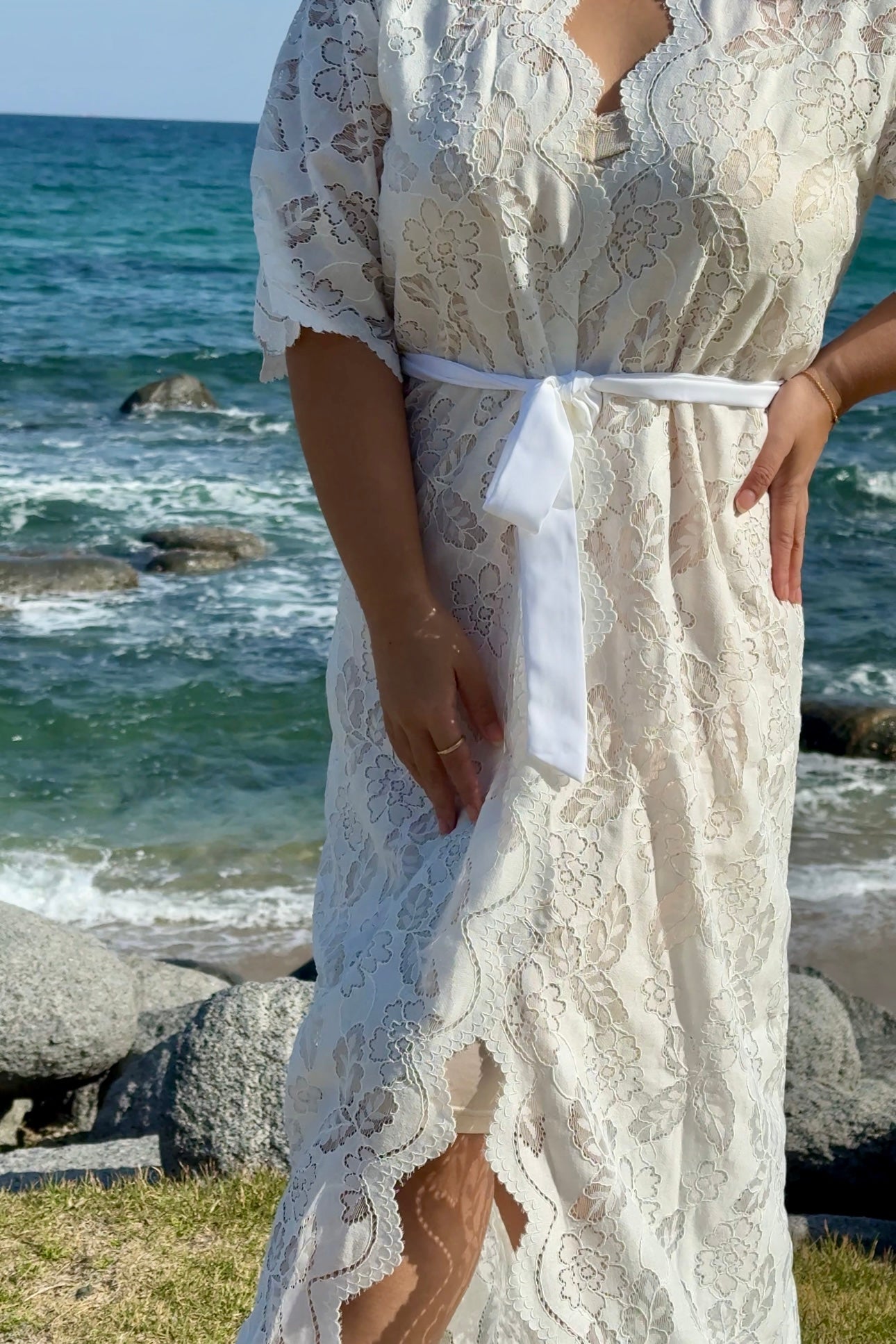 Juliette Lace Robe (White)