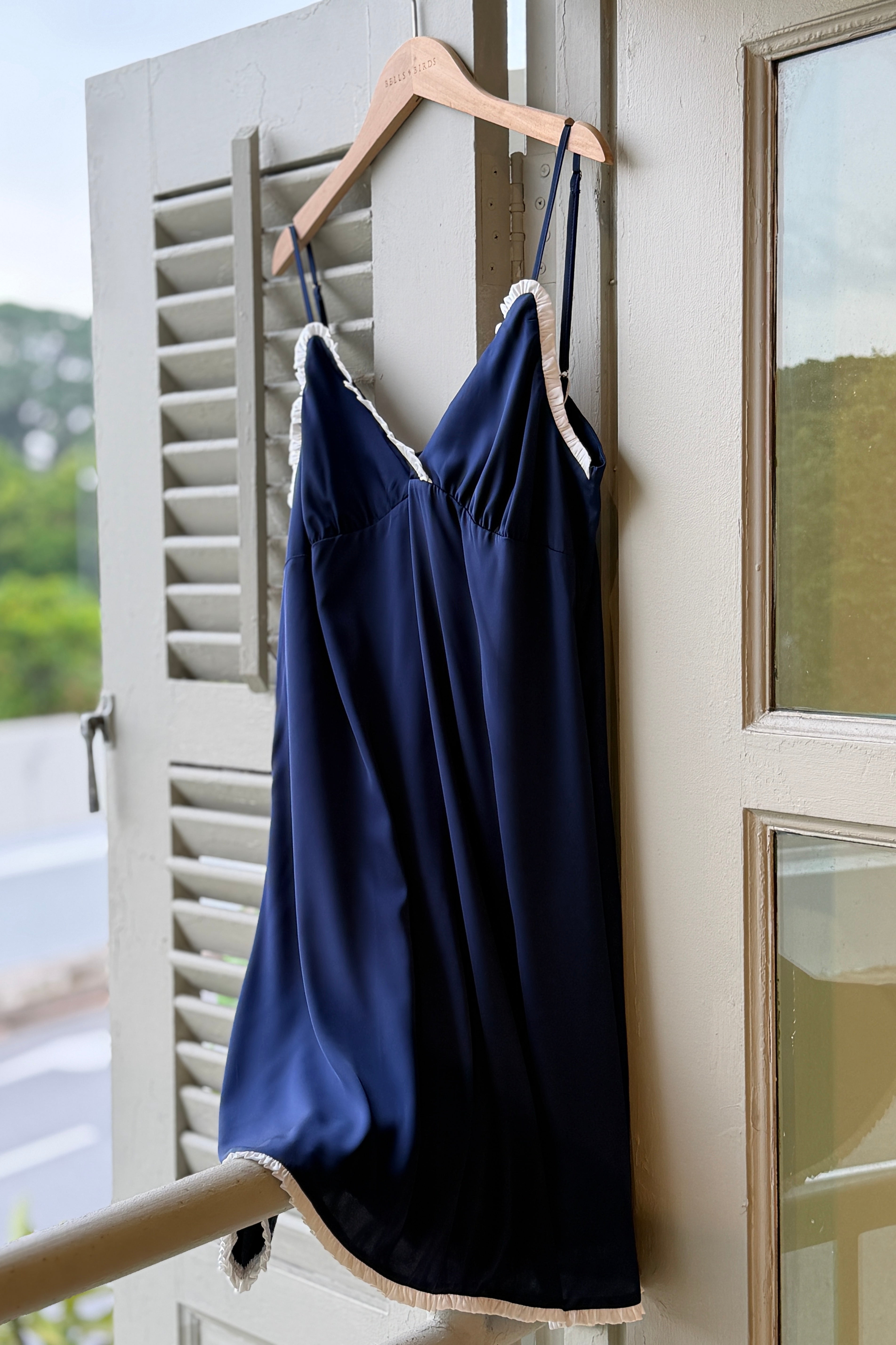 Flutter Satin Slip (Navy)