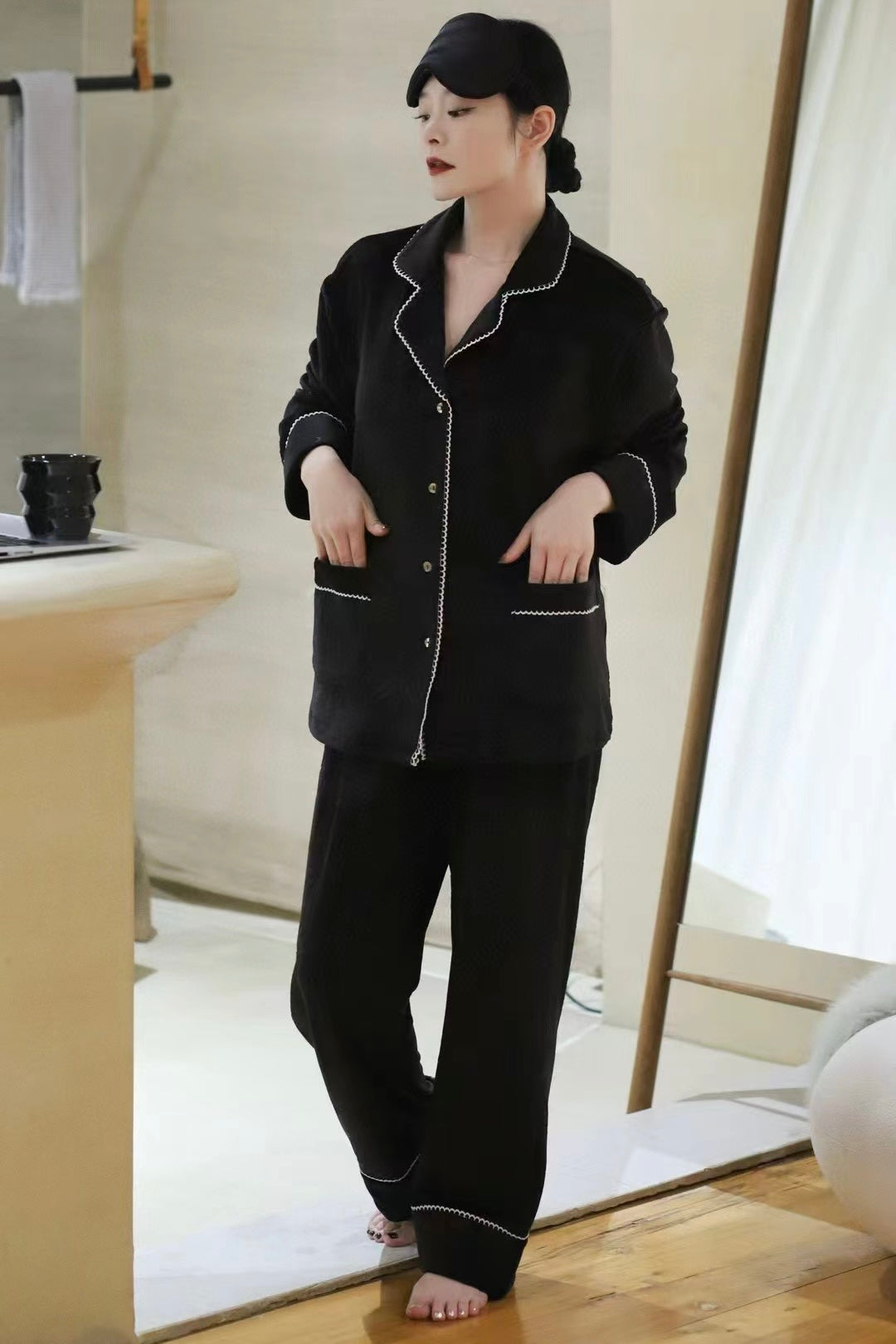 Jardin Fleece Pants Set (Black)