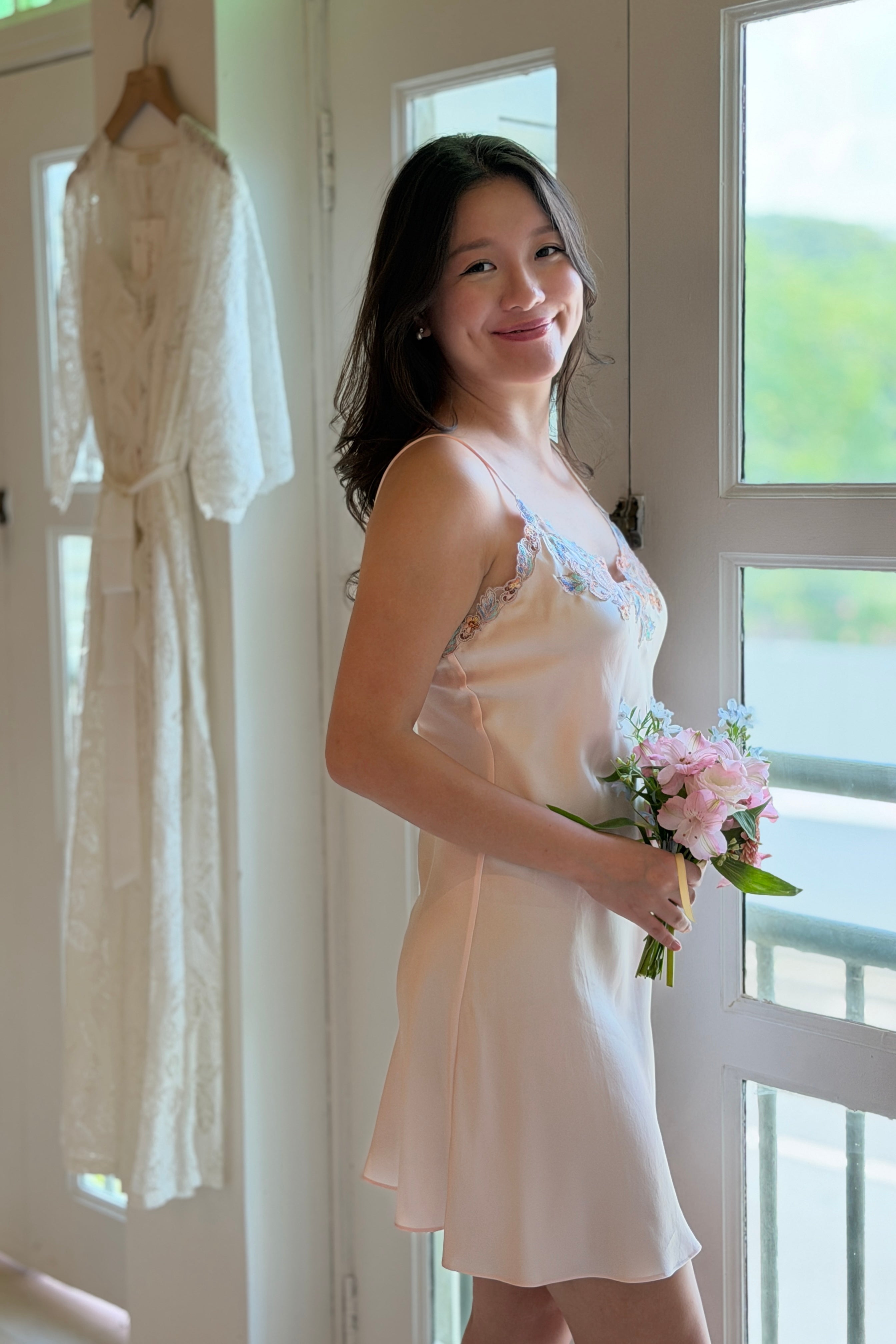 Florentine Mulberry Silk Slip (Rose) - Bells & Birds