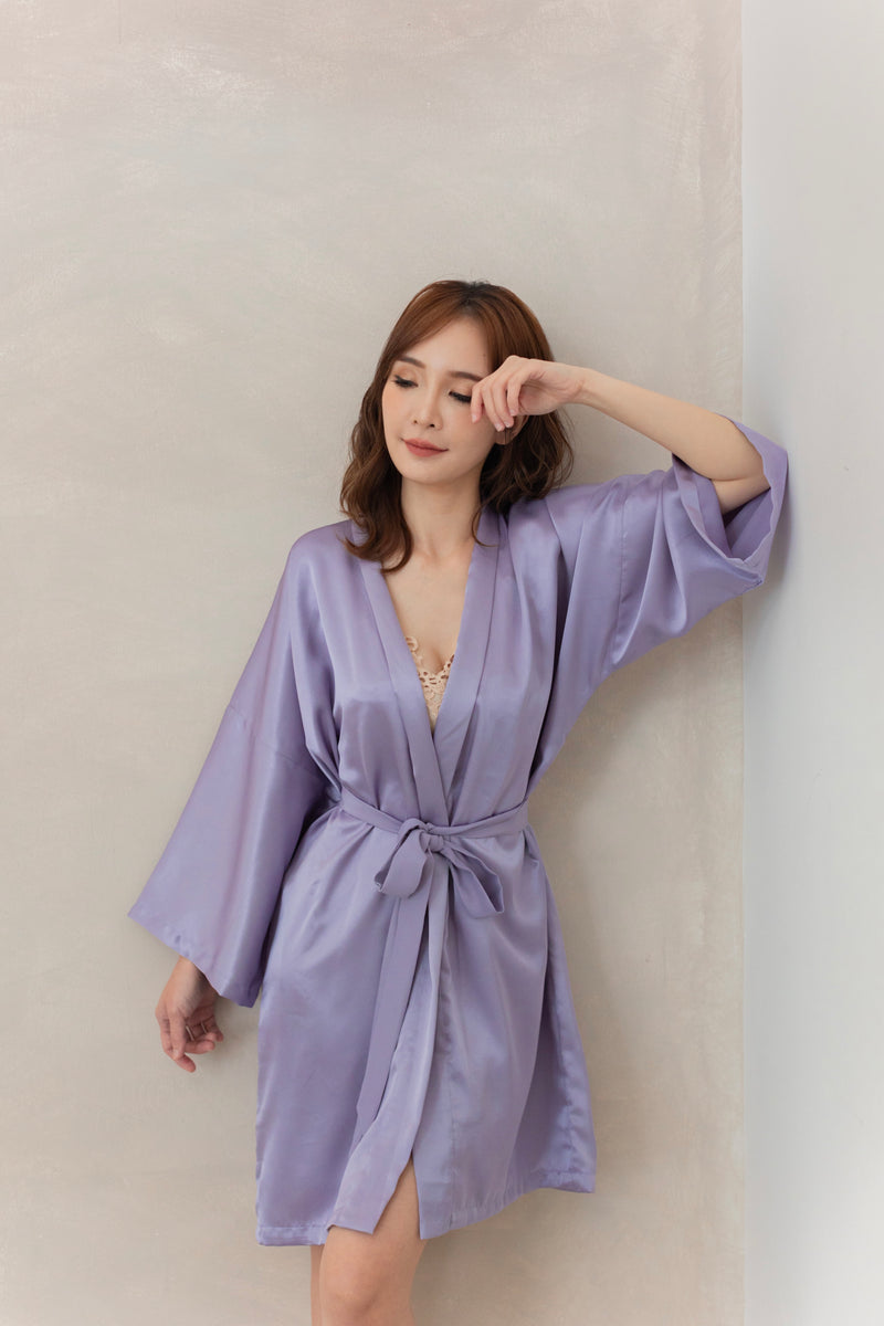 Classic Silk Robe (Purple)