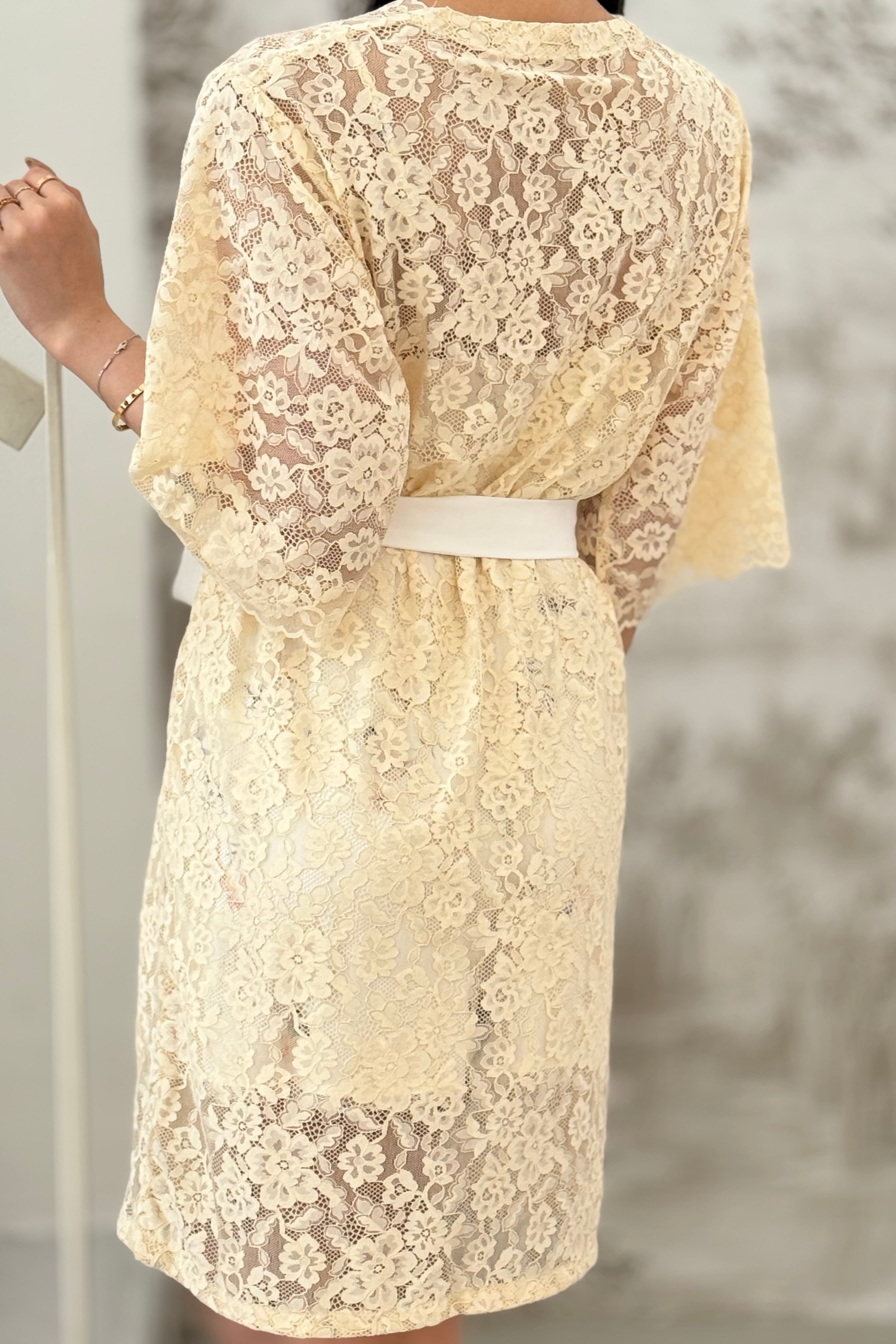 Juliette Lace Robe (Cream)