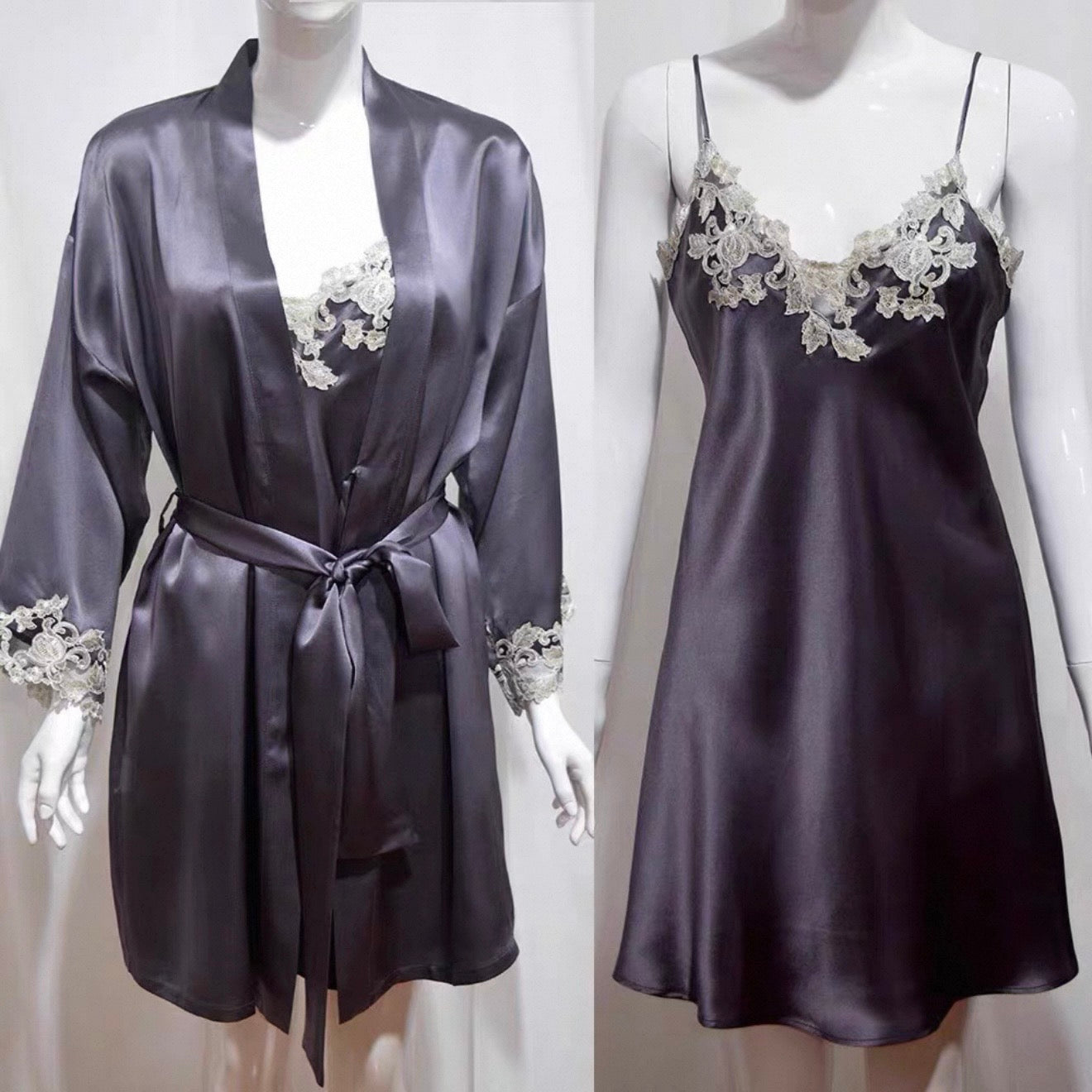 Florentine Mulberry Silk Slip (Grey)