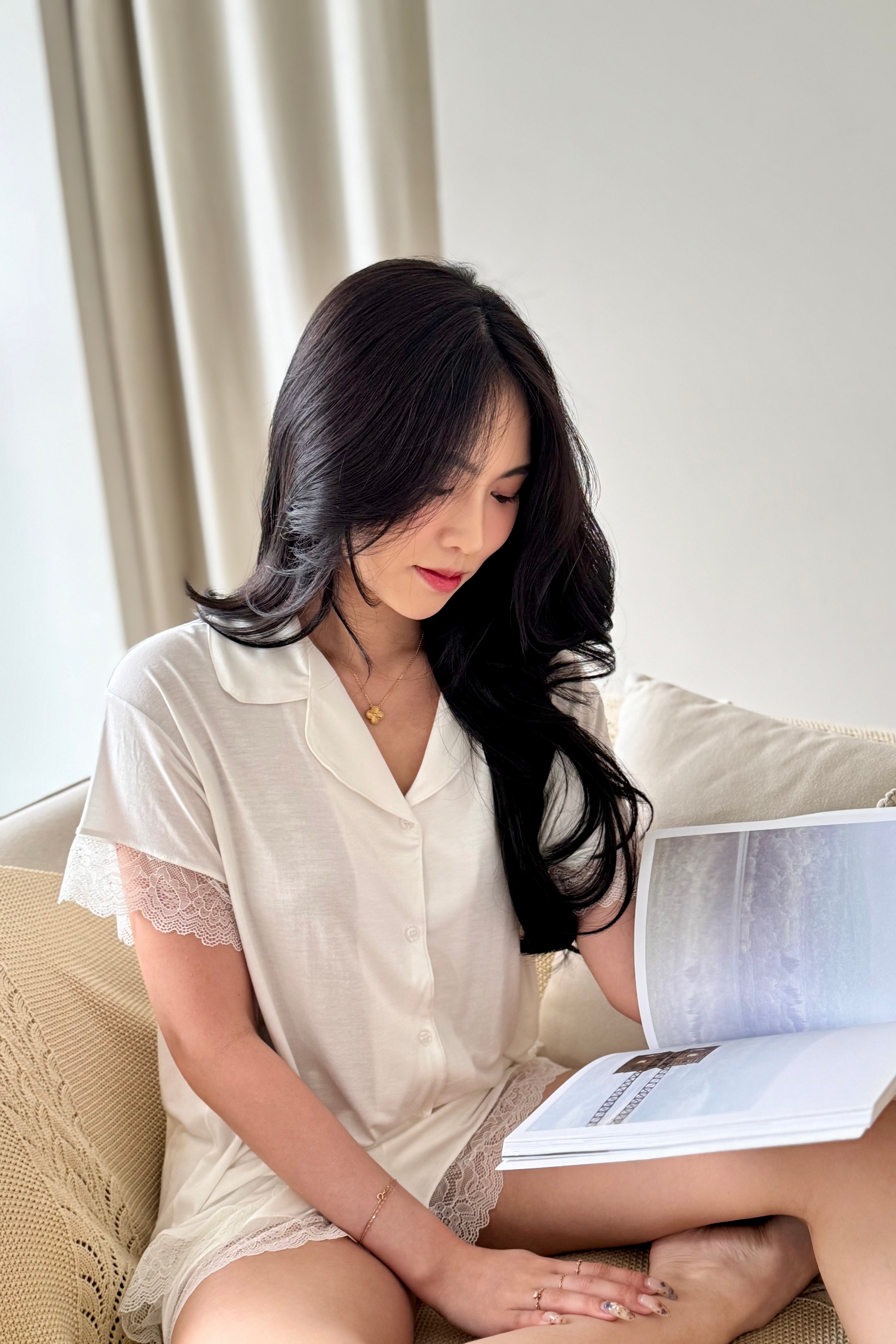 Oasis Modal Cotton PJs (Lace)