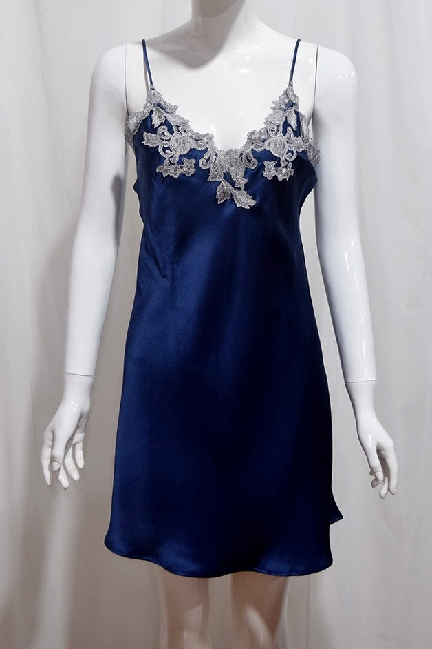 Florentine Mulberry Silk Slip (Navy) - Bells & Birds