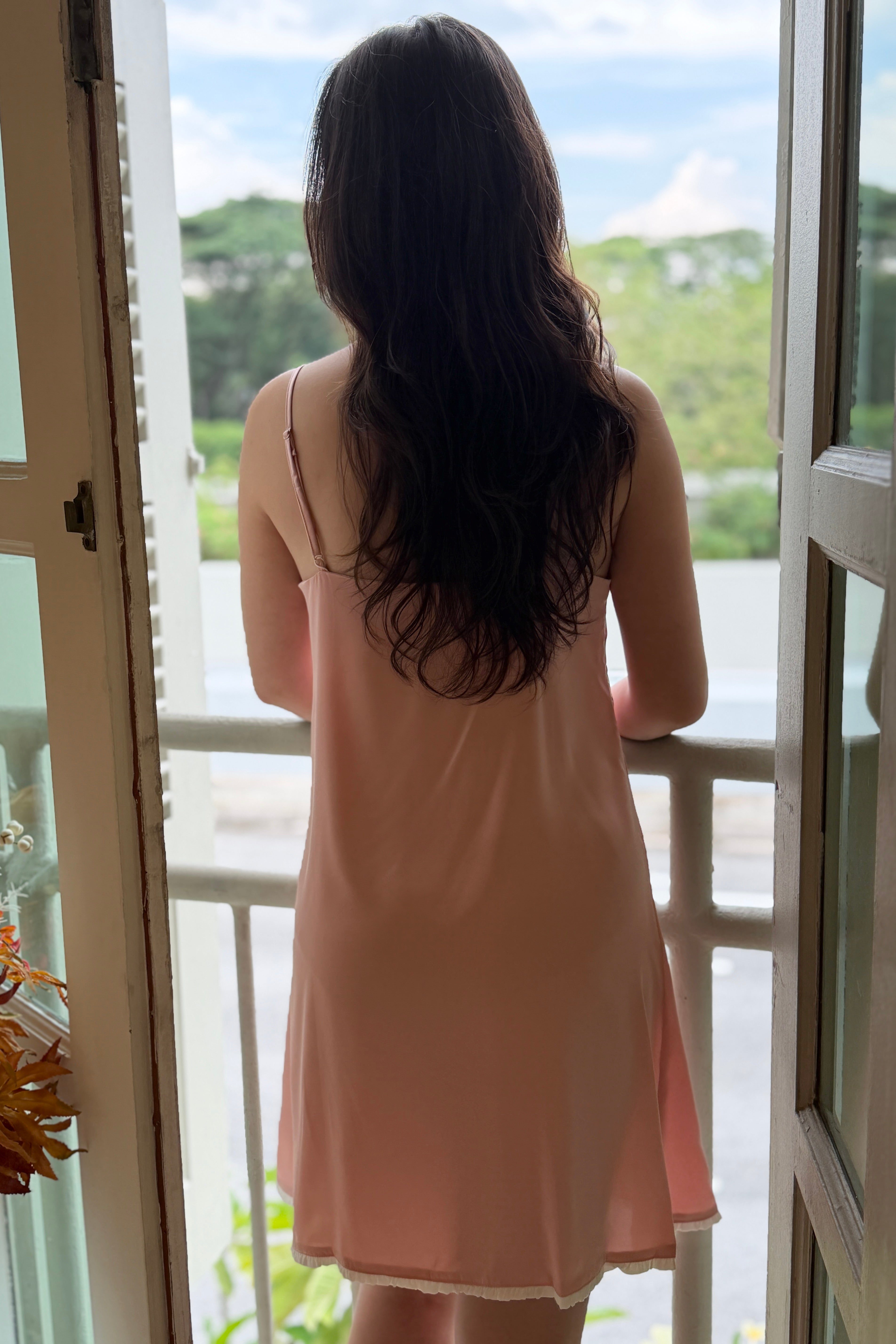 Flutter Satin Slip (Pink) - Bells & Birds