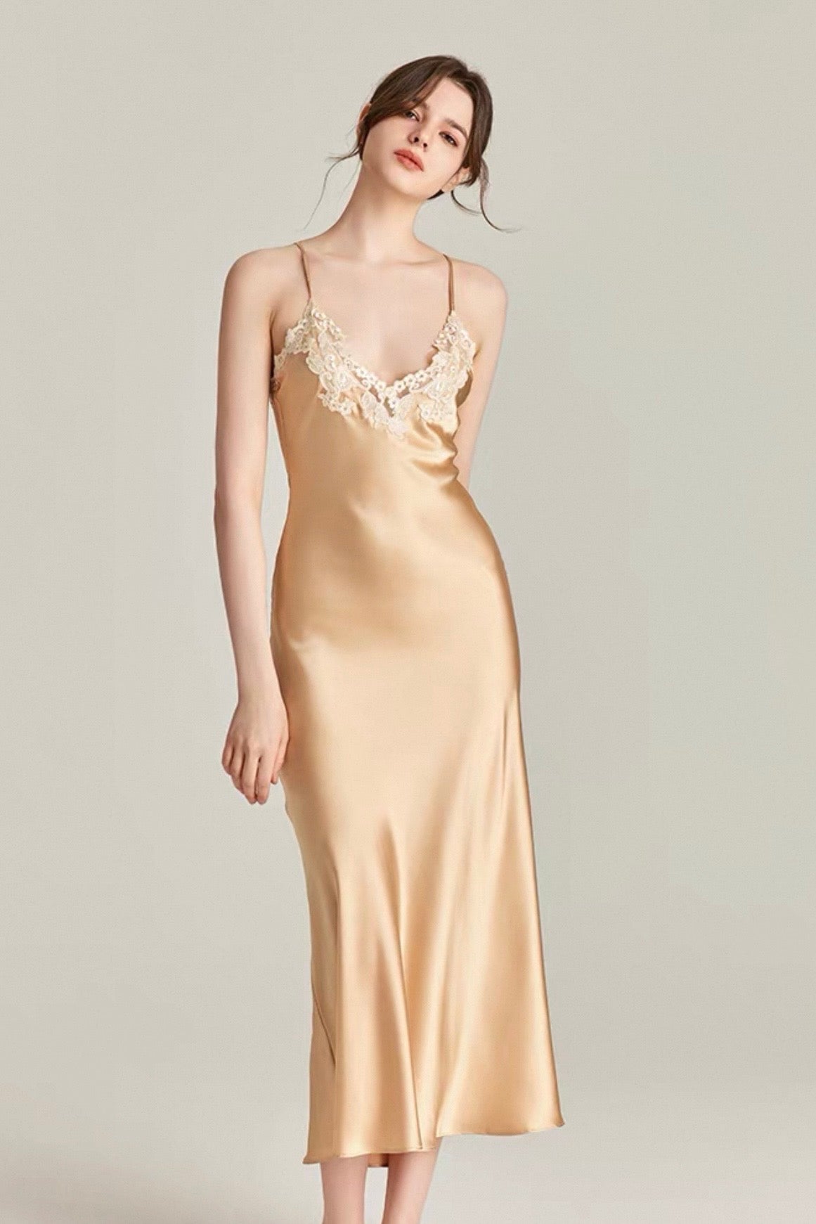 Gigi Mulberry Silk Lace Slip (BESPOKE) - Bells & Birds