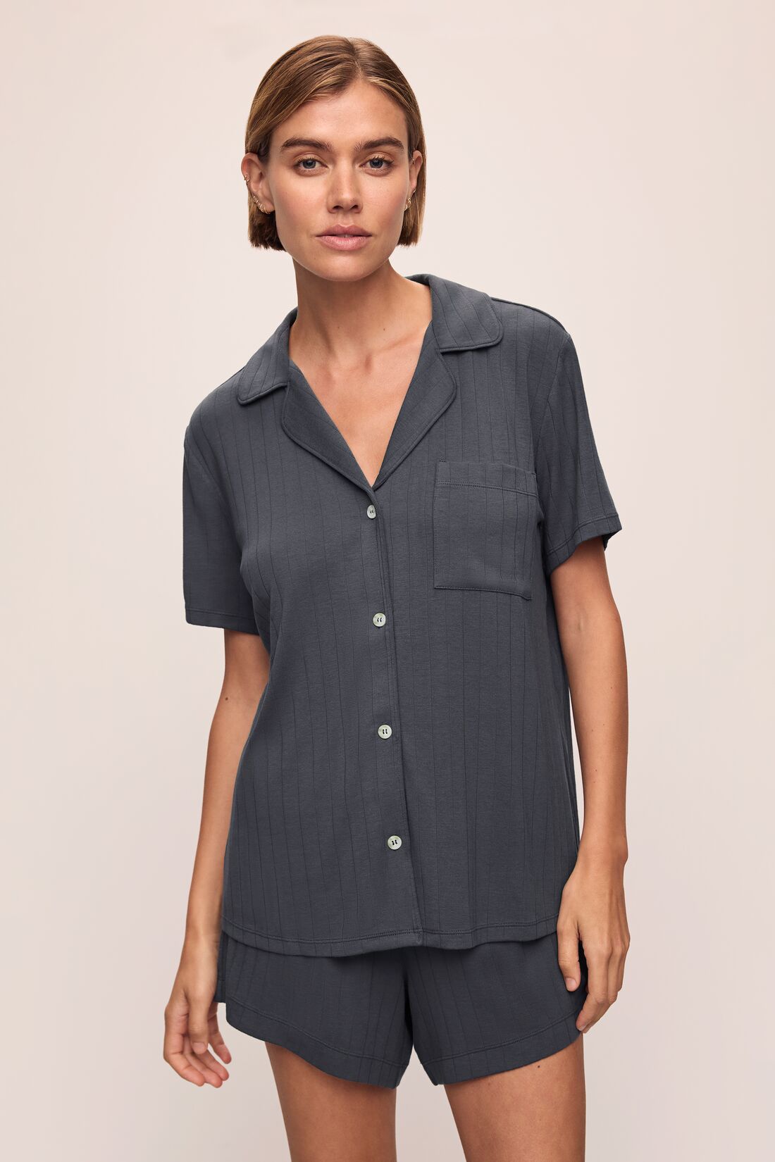 Oasis Modal Cotton PJs (Charcoal Ribbed)