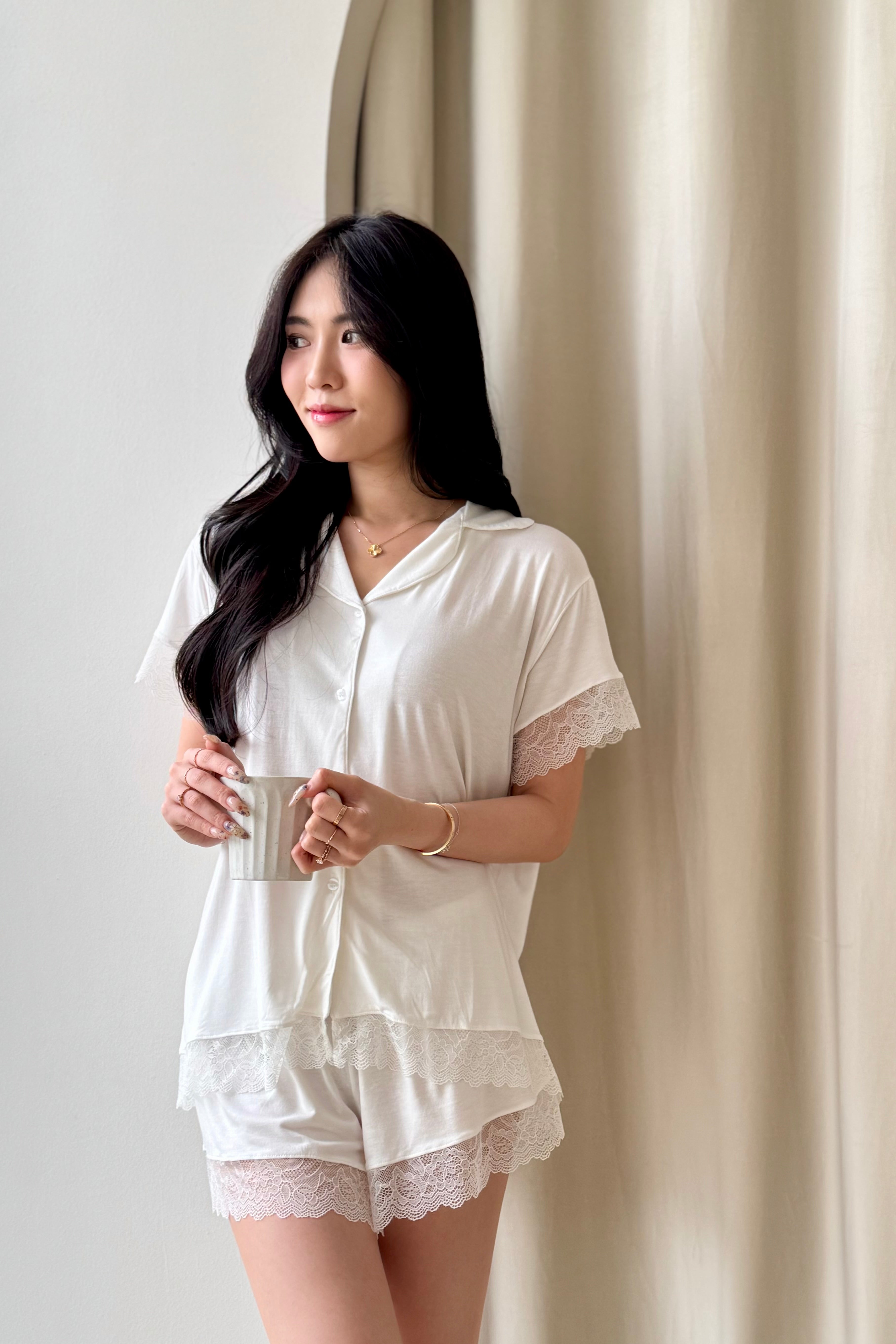 Oasis Modal Cotton PJs (Lace)
