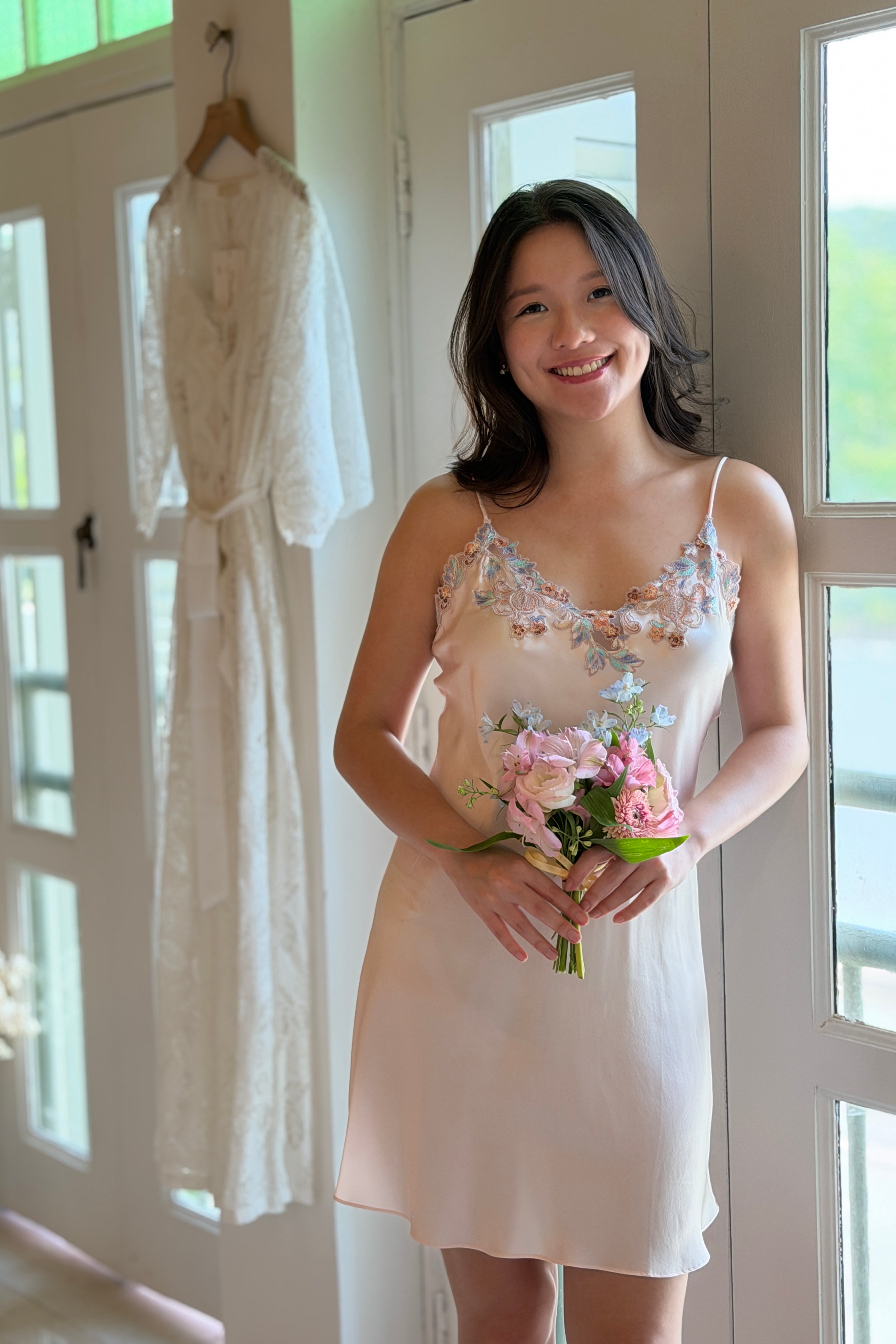 Florentine Mulberry Silk Slip (Rose) - Bells & Birds