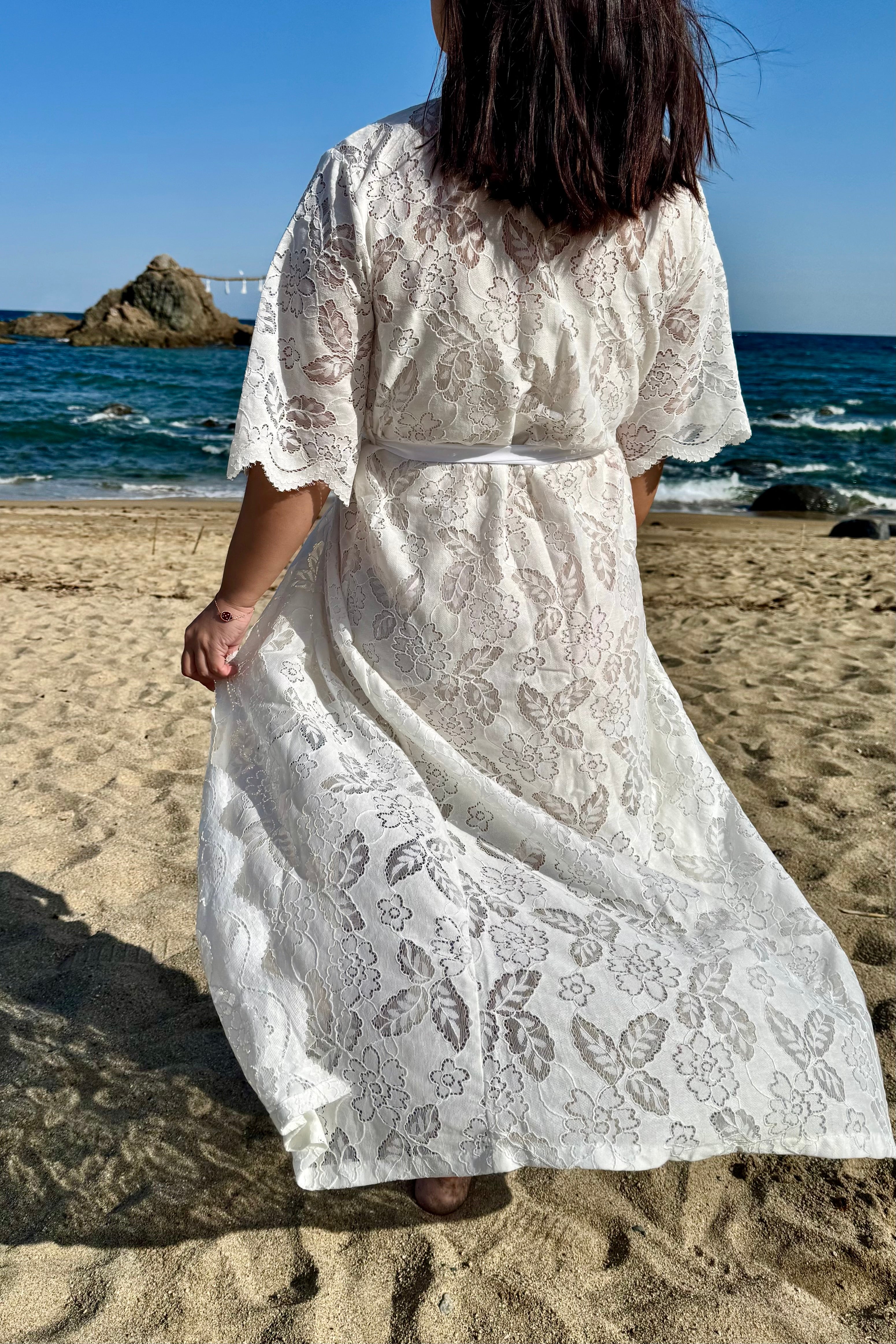 Juliette Lace Robe (White)