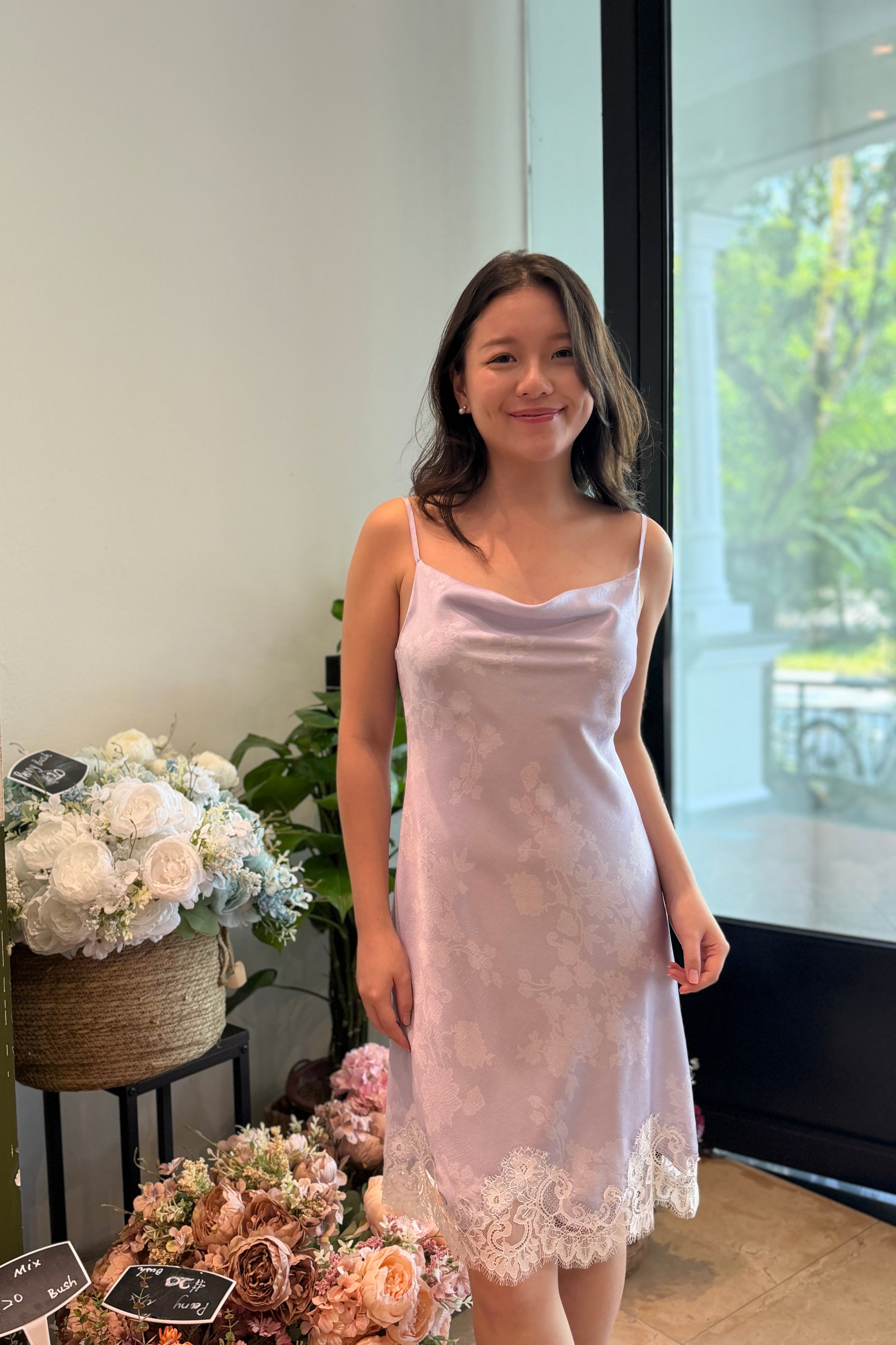 Lilac Cowl Neck Slip - Bells & Birds