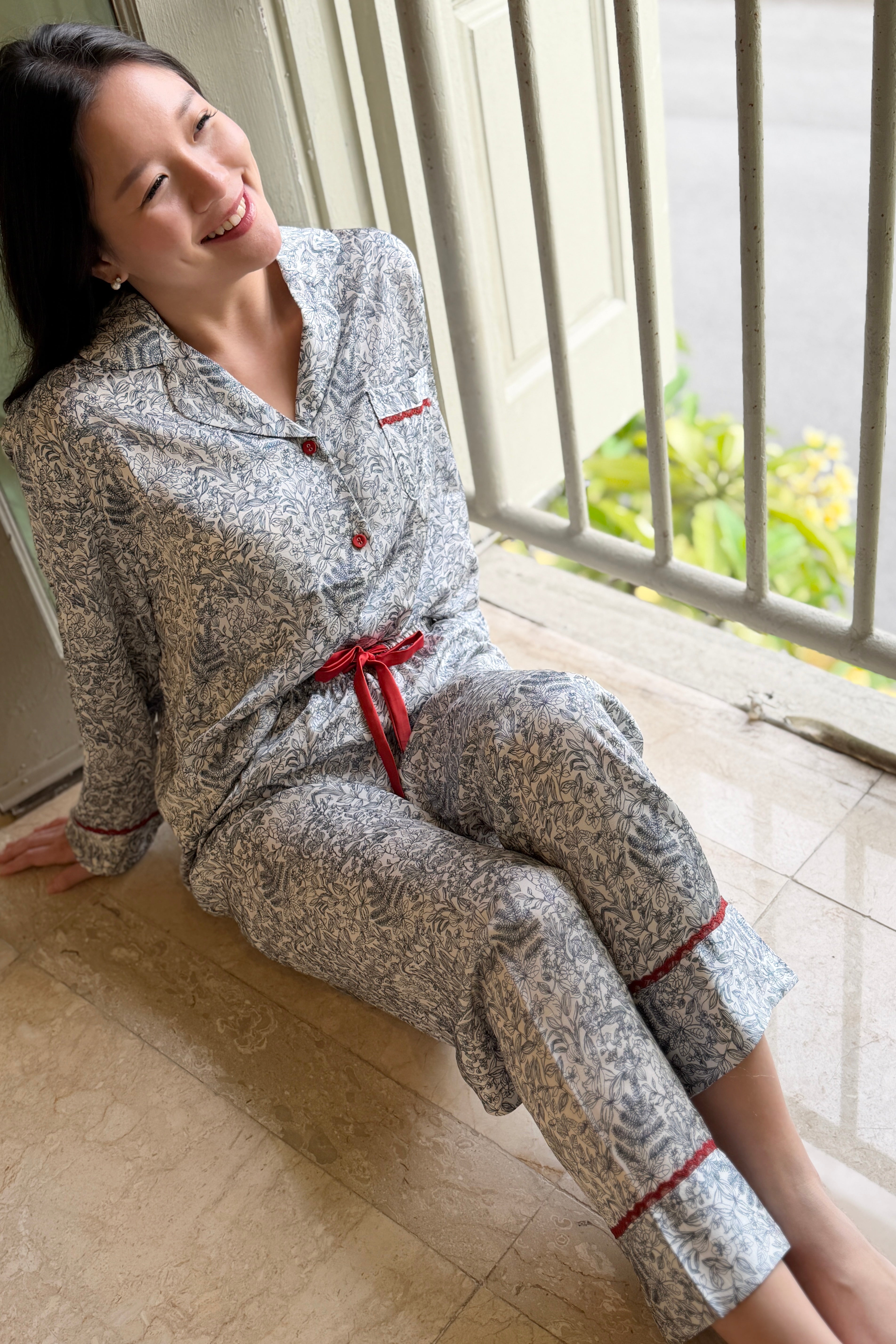 Toile Rouge PJ Pants Set - Bells & Birds