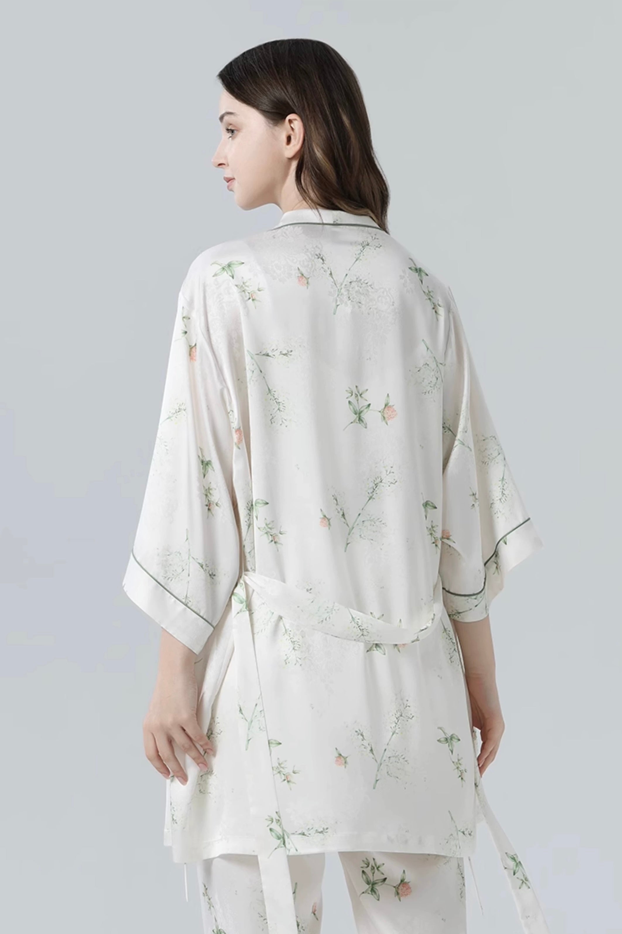 Evergreen Floral Robe