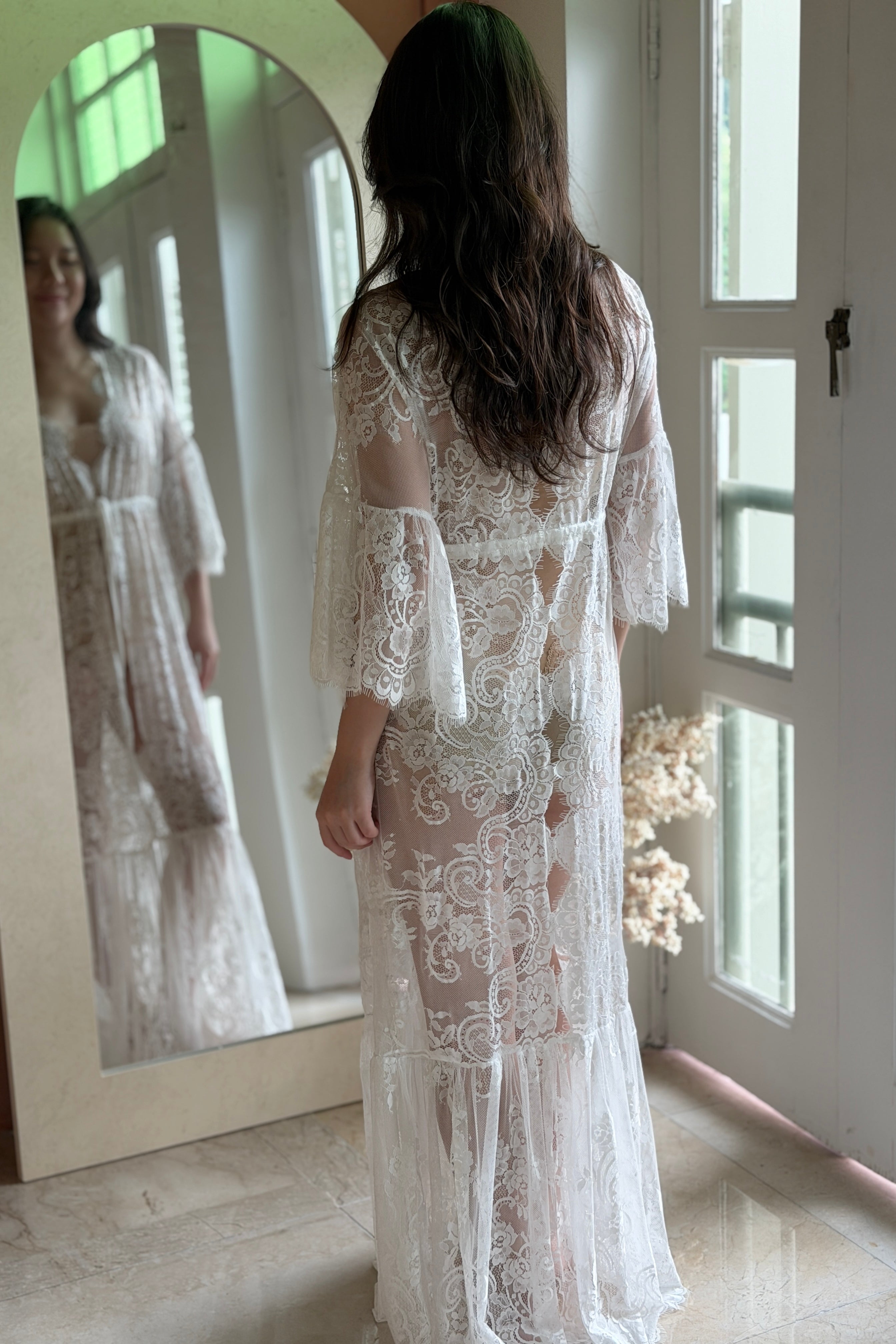 Charlotte Lace Gown (White) - Bells & Birds