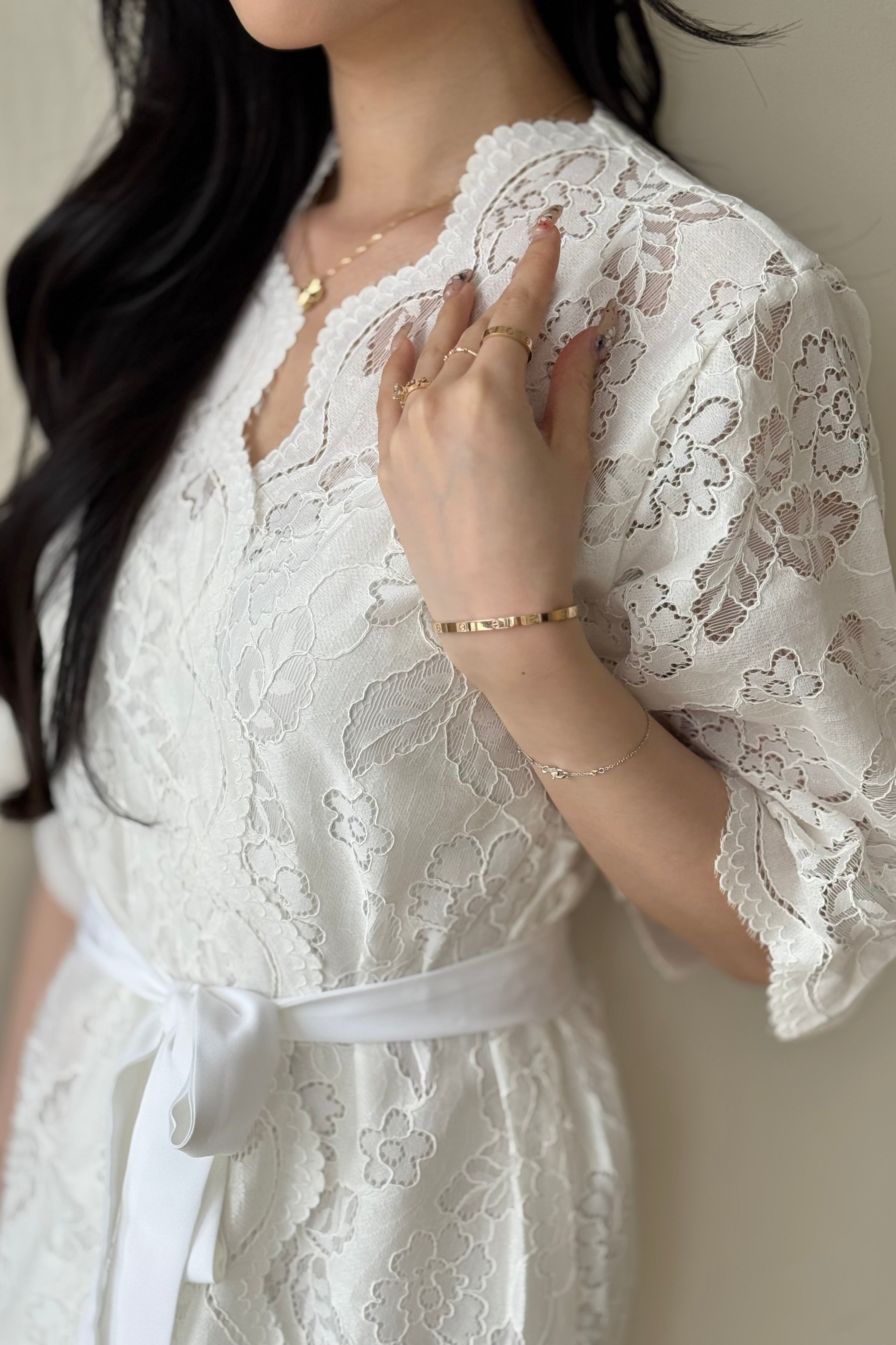 Juliette Lace Robe (White)