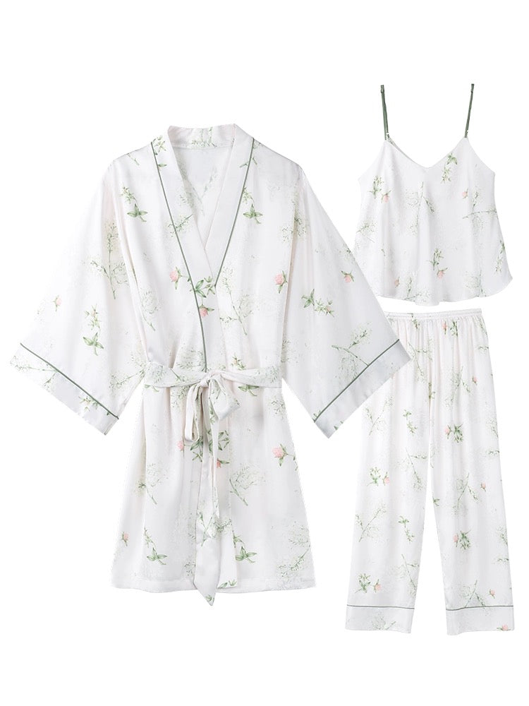 Evergreen Floral Robe