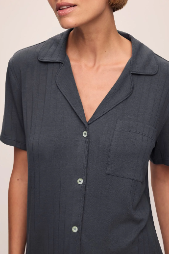 Oasis Modal Cotton PJs (Charcoal Ribbed)