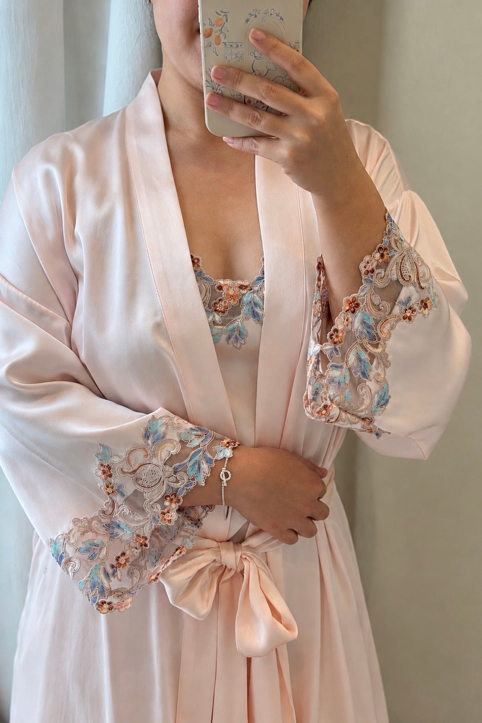 Florentine Mulberry Silk Robe (Rose)