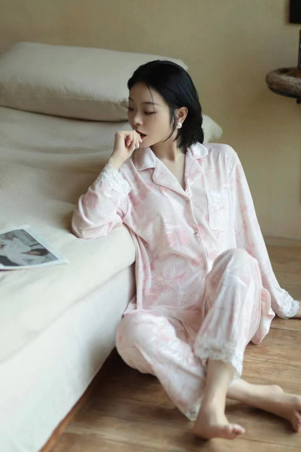 Jardin Fleece Pants Set (Pink)