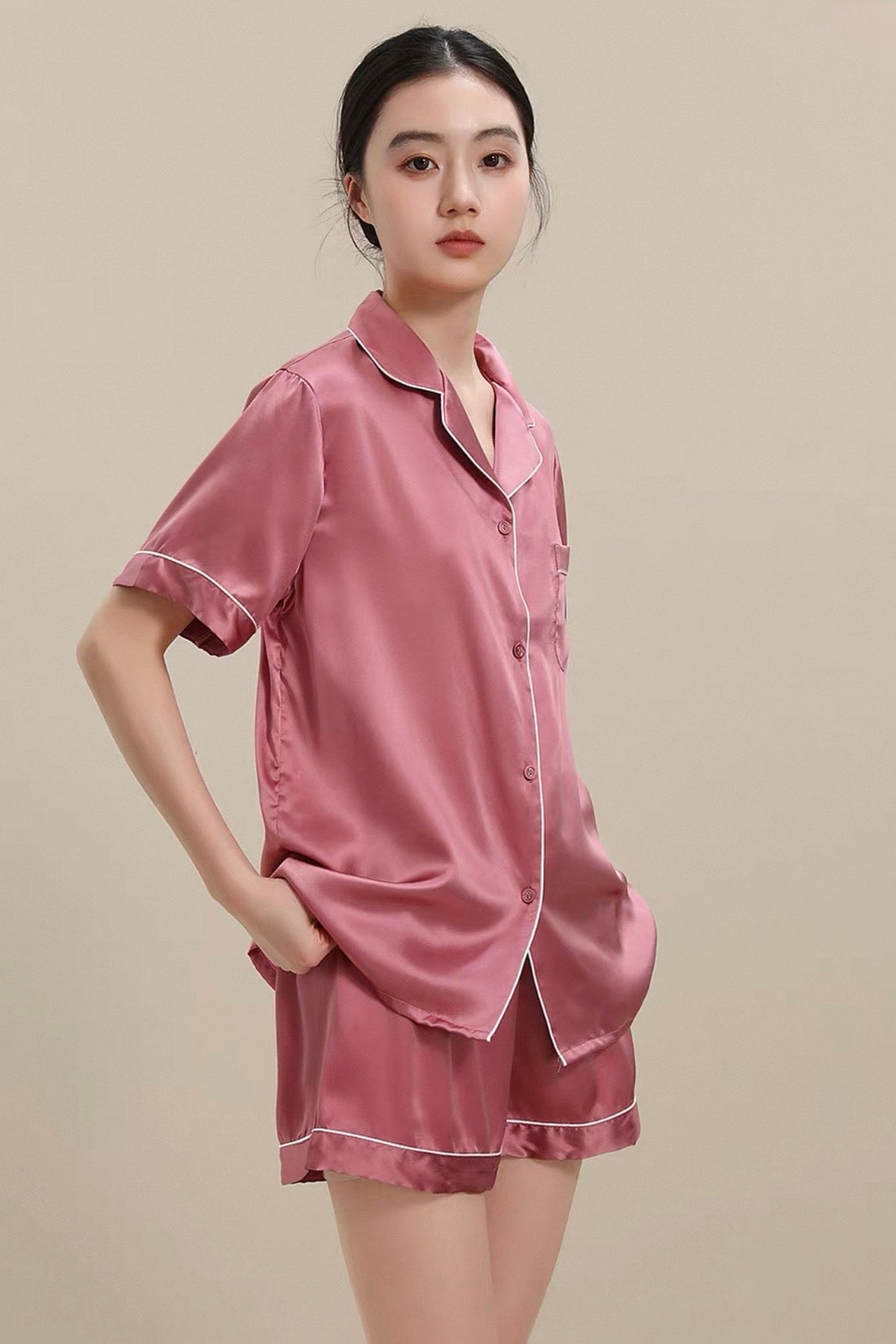Mulberry Silk Short Pyjamas (Rose)