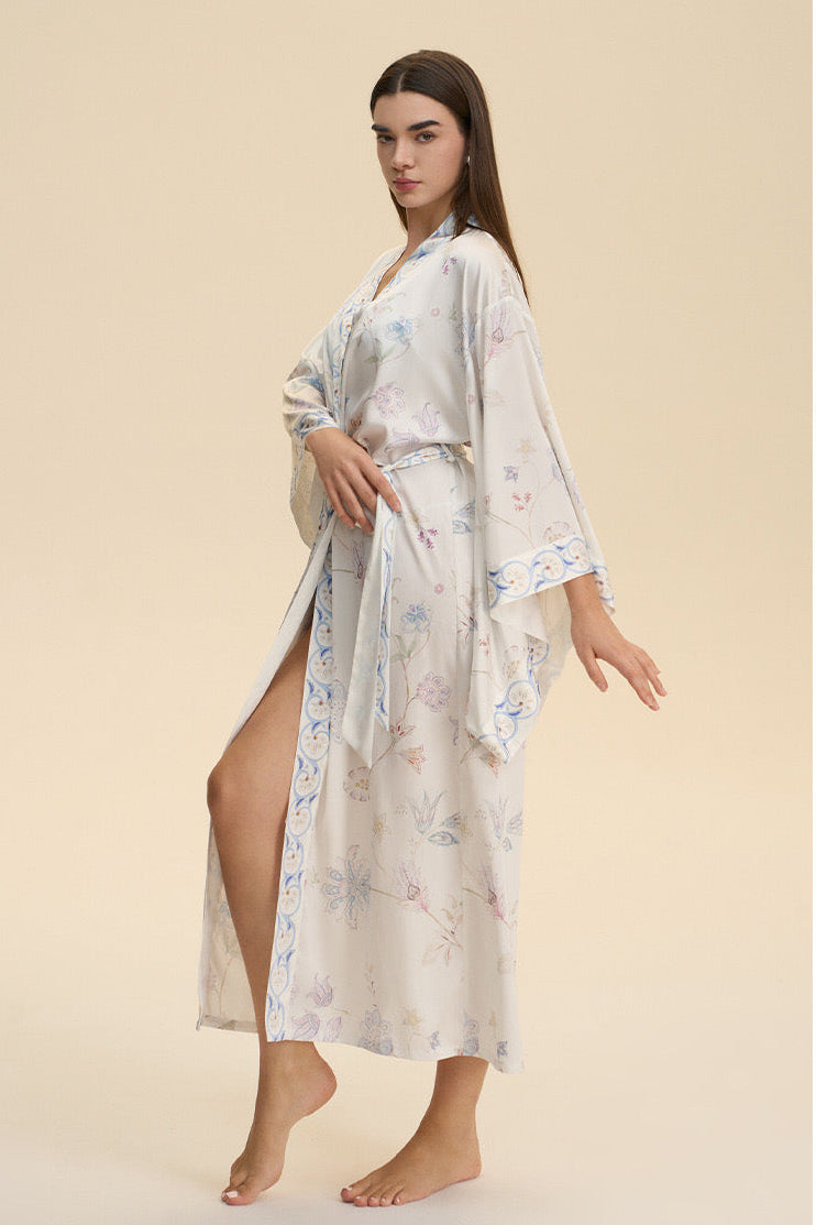 Flight of Whimsy Robe (White) - Bells & Birds