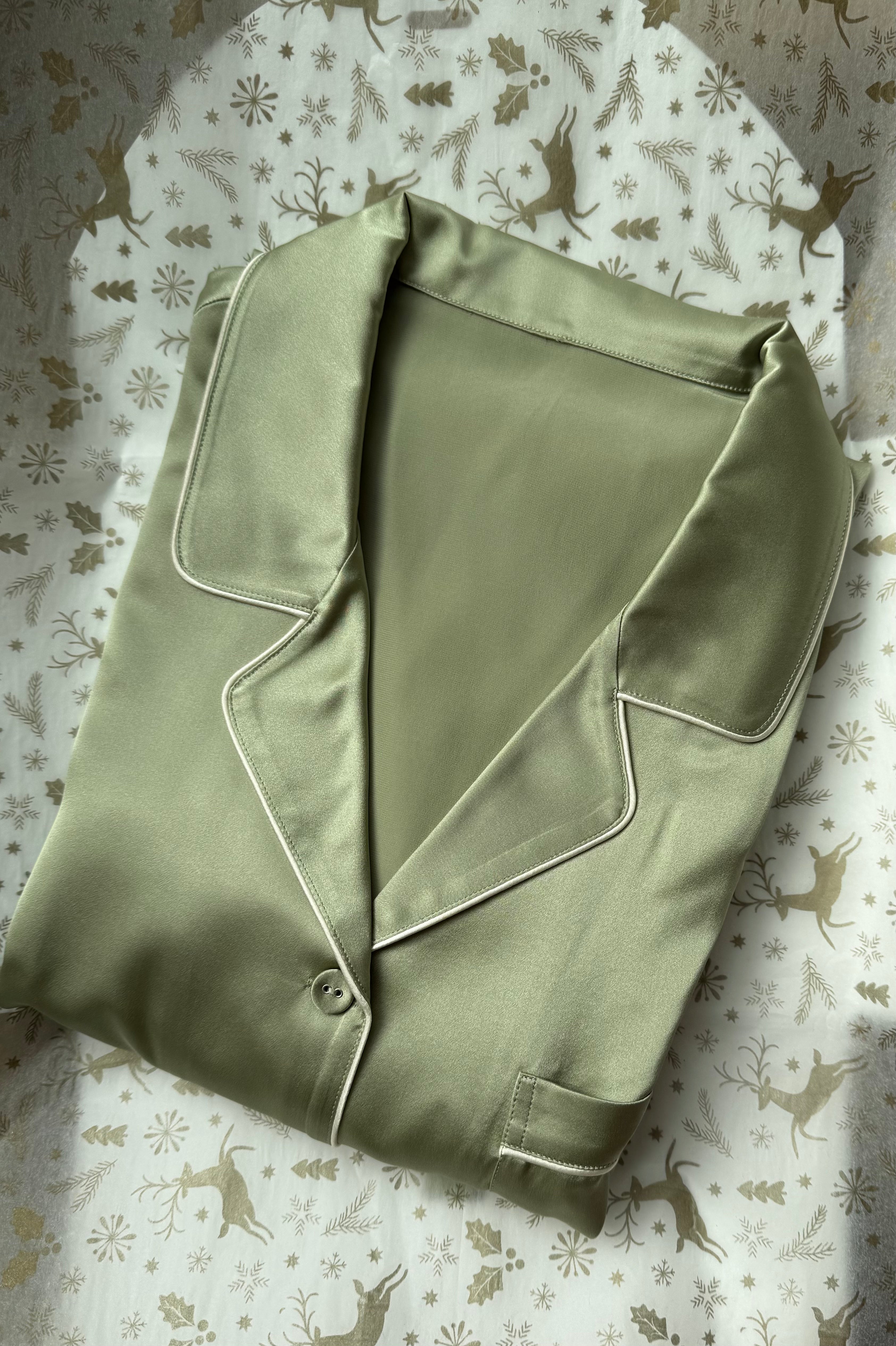 Mulberry Silk Pants Pyjamas (Sage)