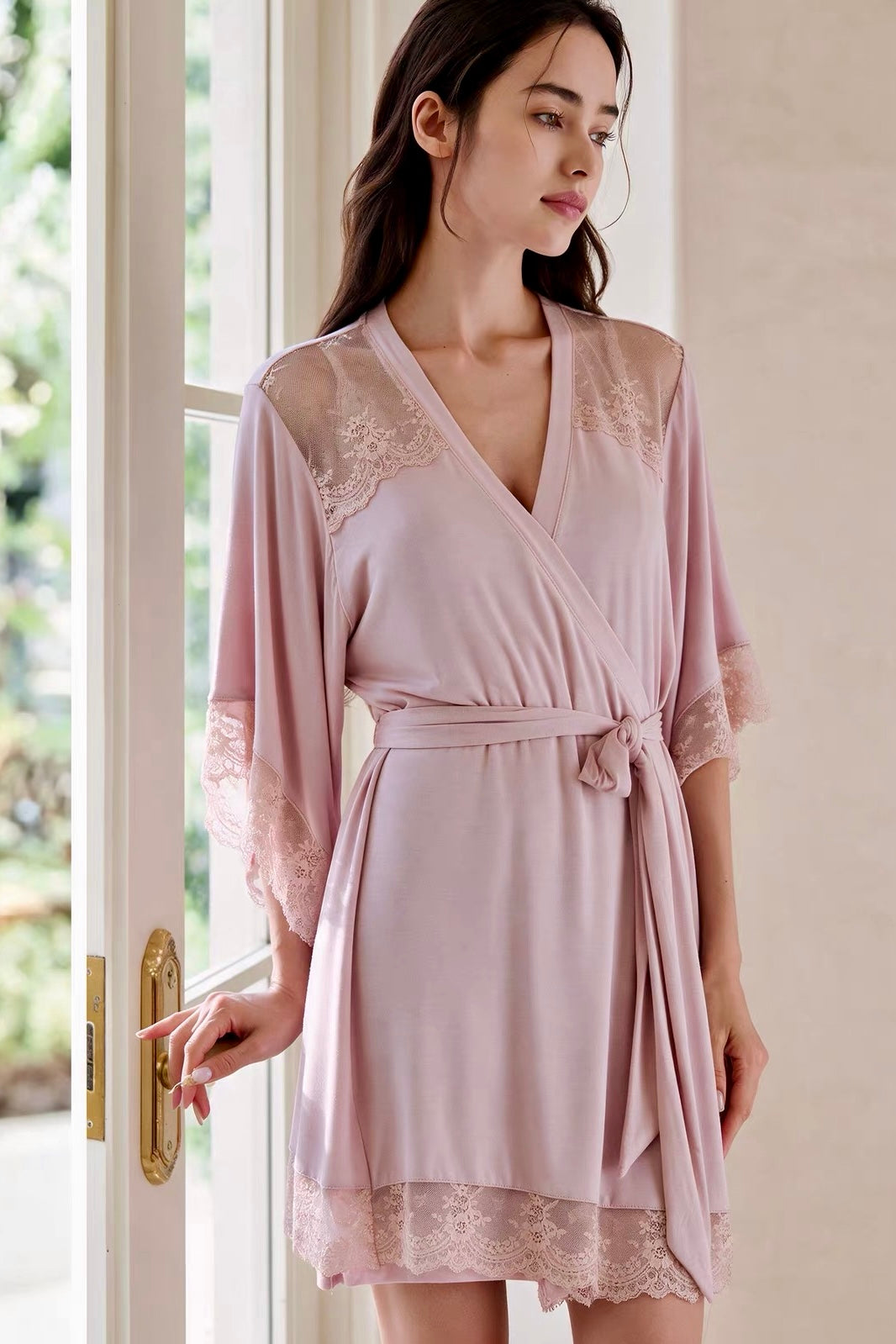 Sofia Cotton Robe (Pink)