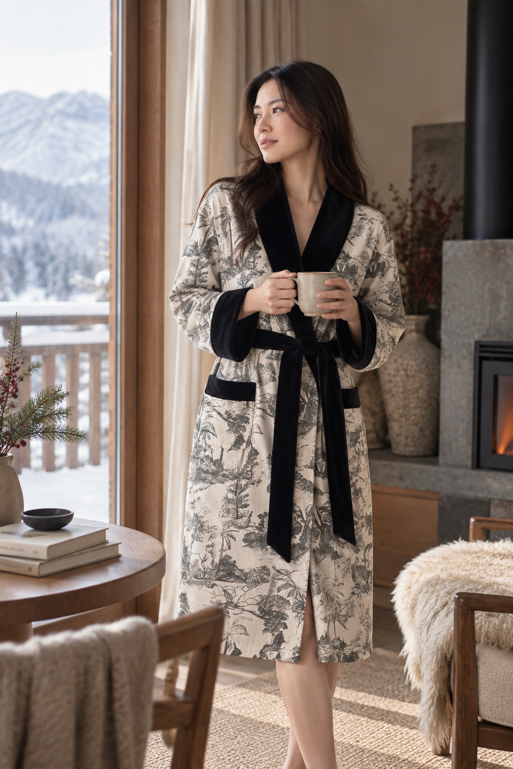 Jardin Plush Robe - Bells & Birds