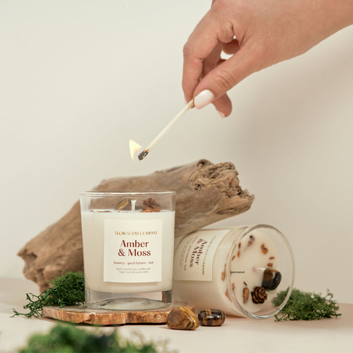 Slow Scent Company Candle (Amber and Moss)