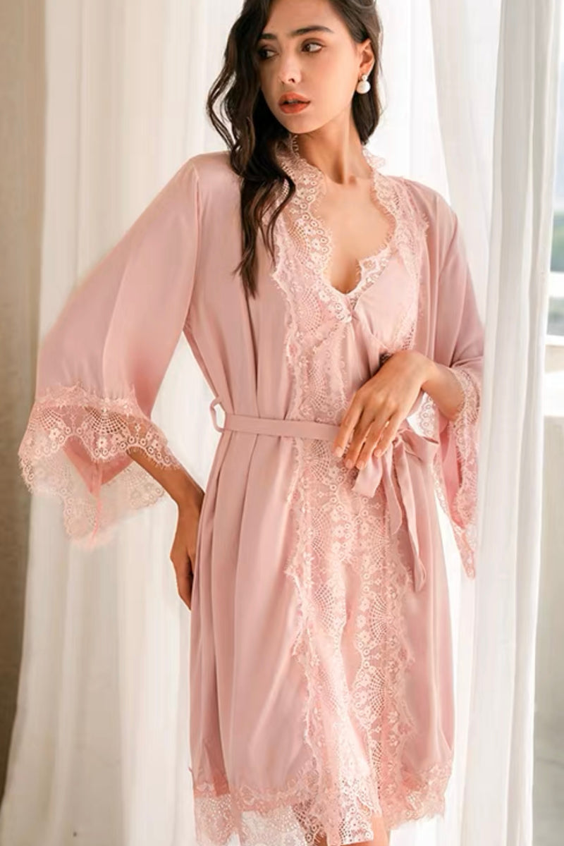 Desiree Satin Robe (Pink)